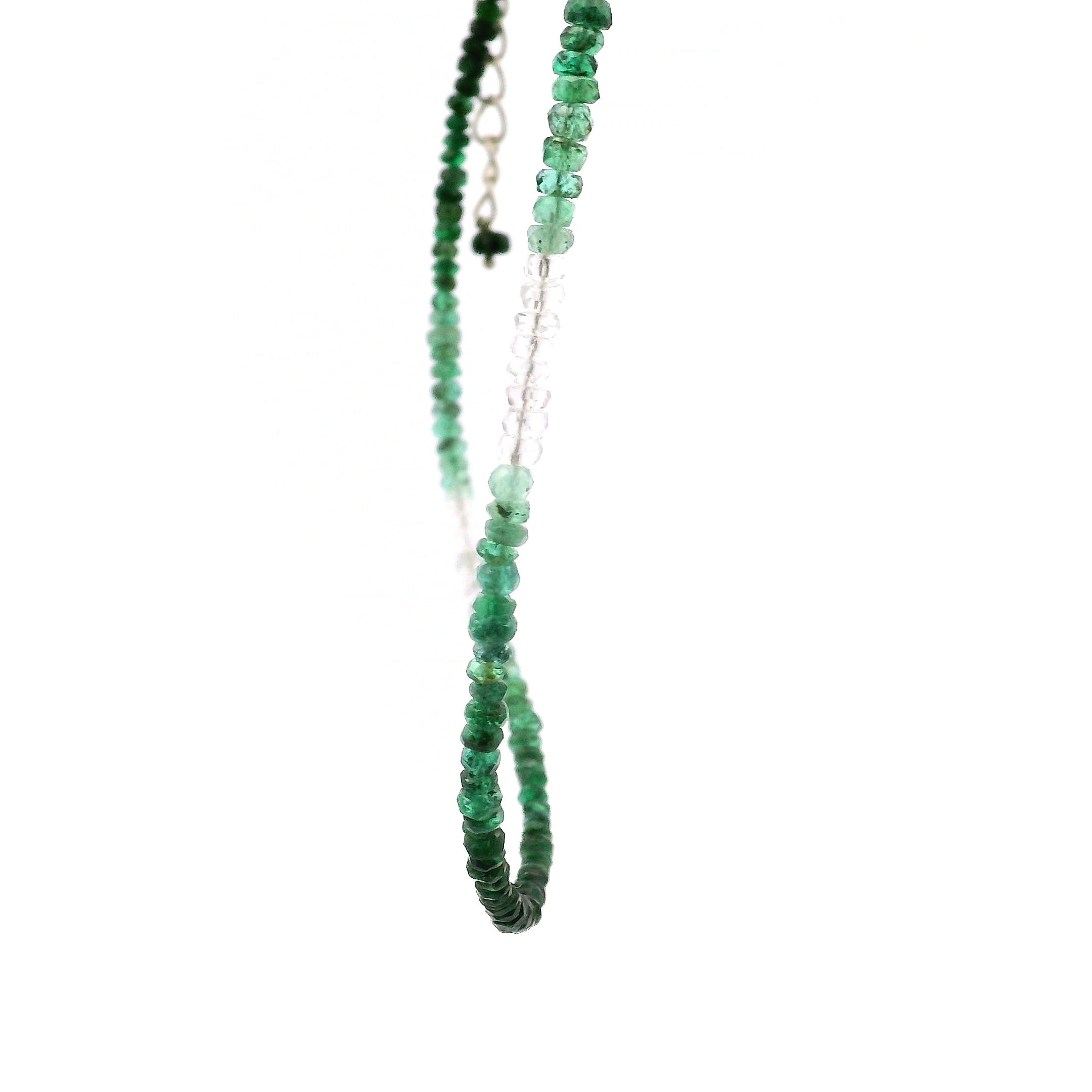 Emerald & Quartz Rondelle Necklace for Abundance, Love and Wealth