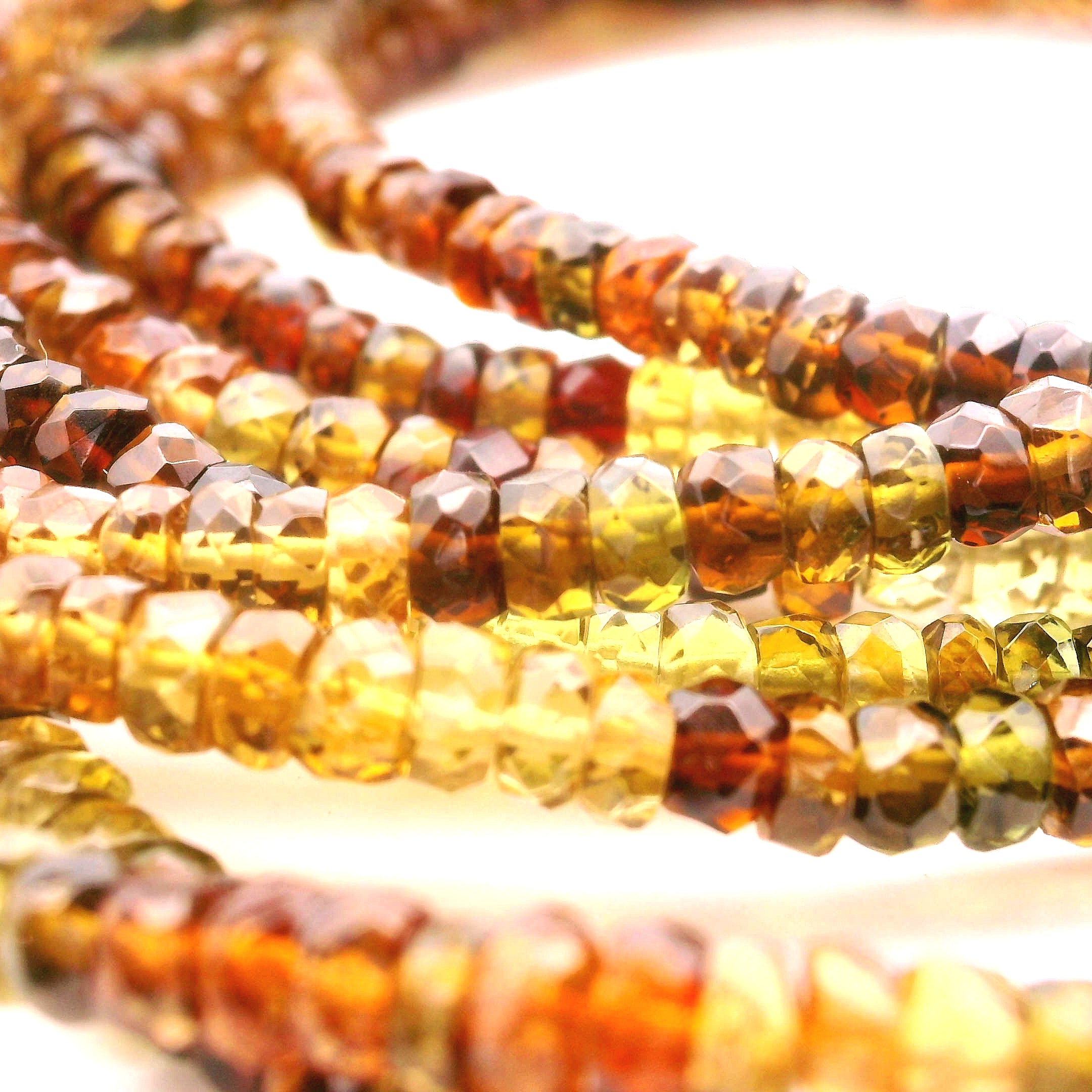 Earthy Multi Tourmaline Faceted Rondelle Necklace 925 Silver for Harmony, Flow and Strength