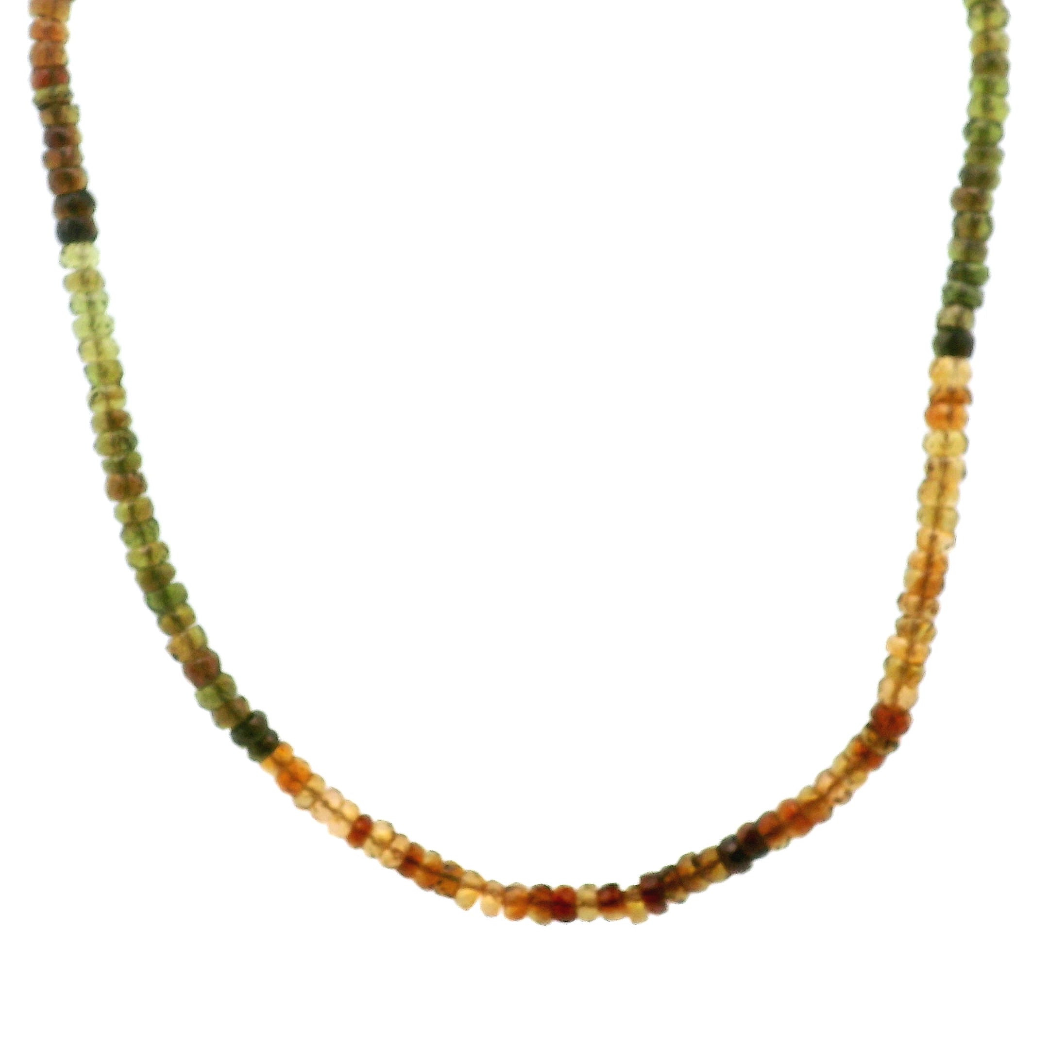 Earthy Multi Tourmaline Faceted Rondelle Necklace 925 Silver for Harmony, Flow and Strength