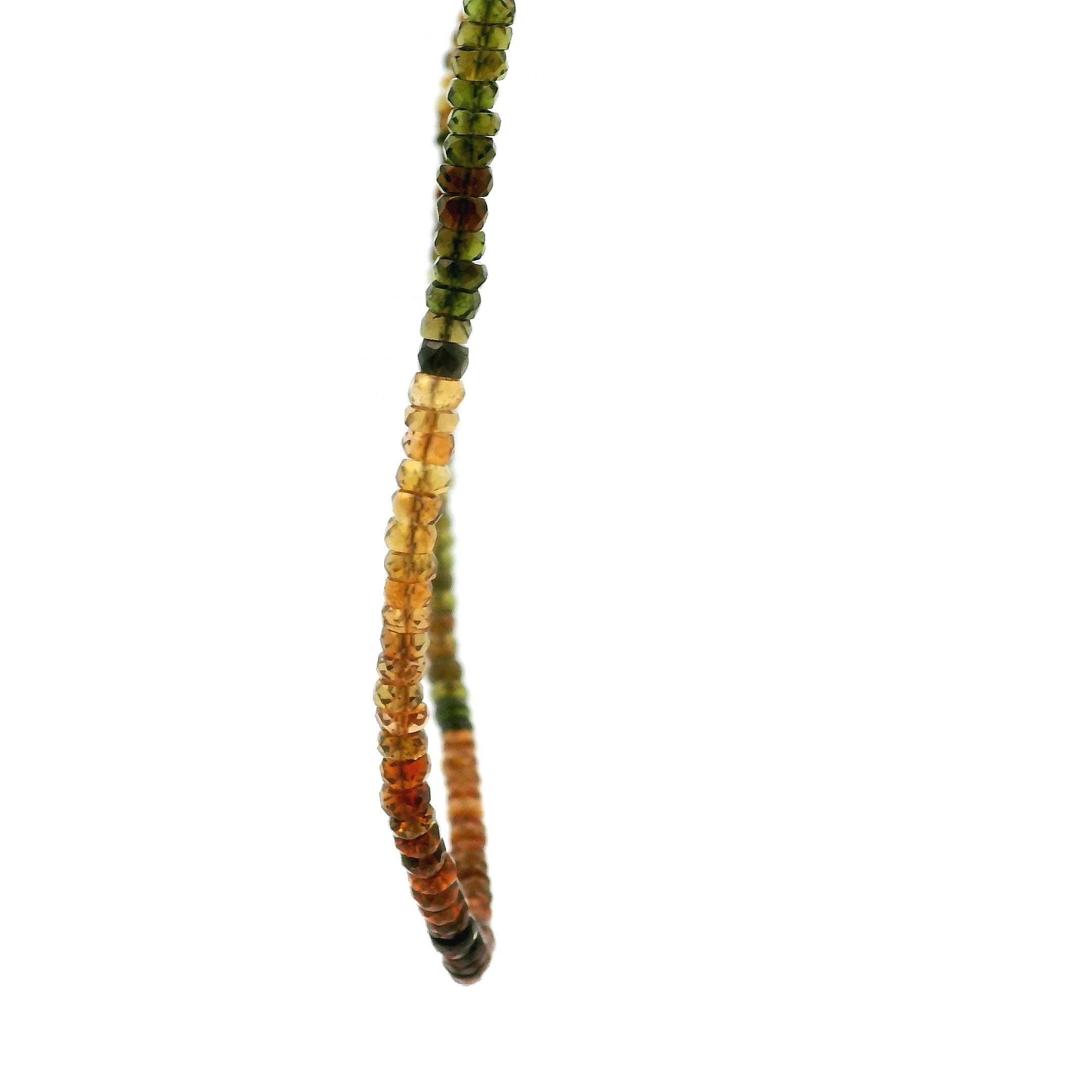 Earthy Multi Tourmaline Faceted Rondelle Necklace 925 Silver for Harmony, Flow and Strength