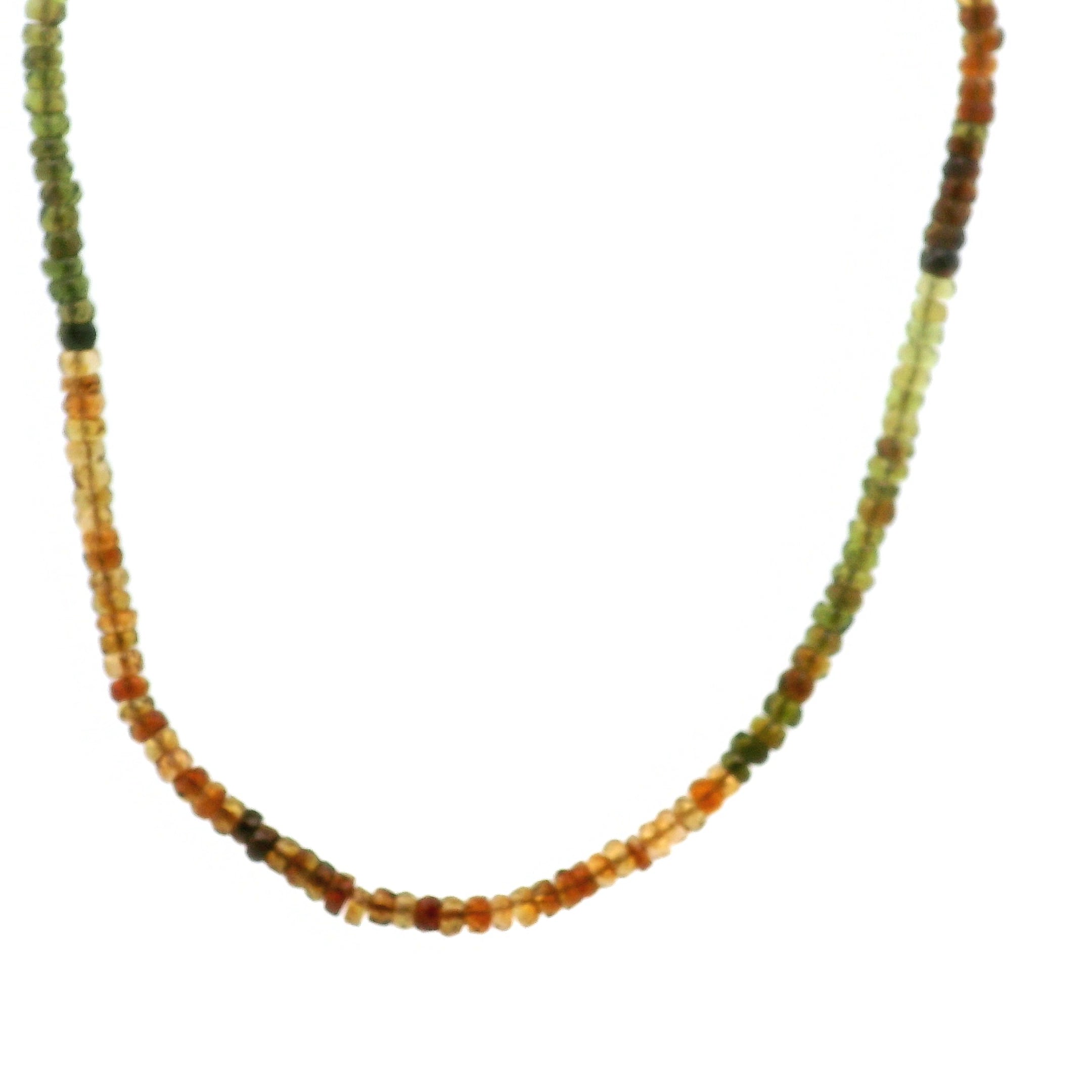 Earthy Multi Tourmaline Faceted Rondelle Necklace 925 Silver for Harmony, Flow and Strength