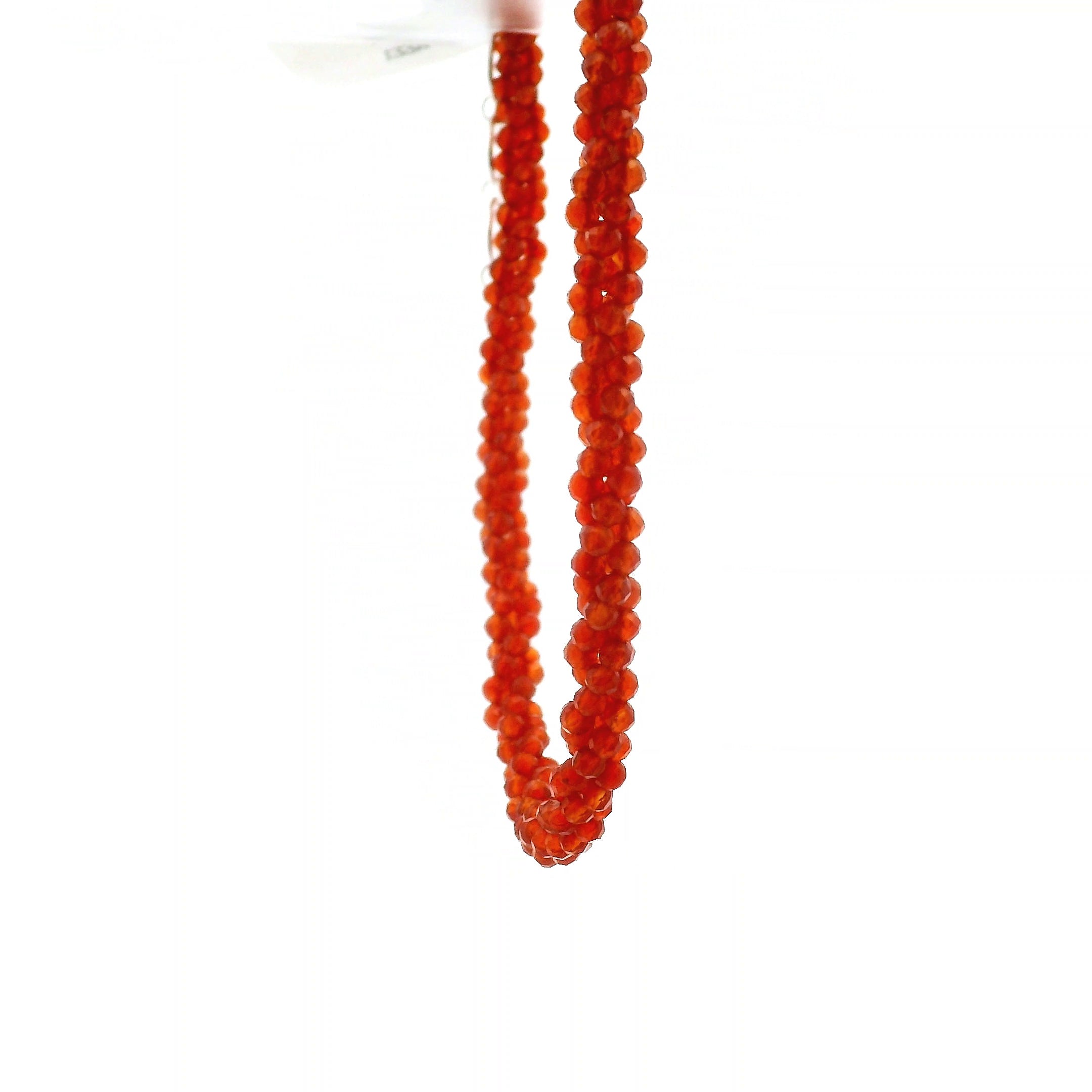 Fiery Carnelian Braided Micro Faceted Necklace for Compassion & Loyalty