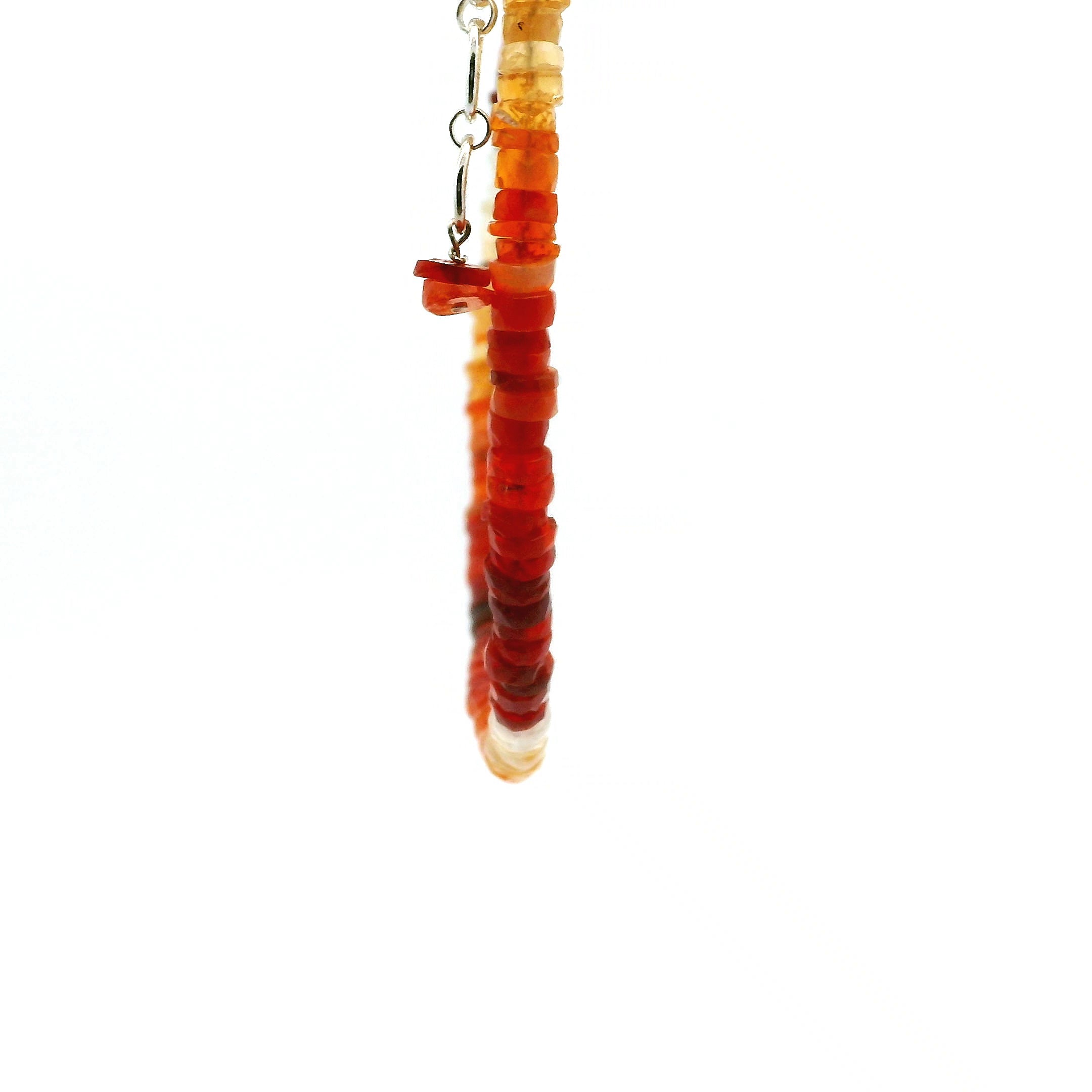 Fire Opal Heishi Necklace for Intimacy and Passion in Relationships