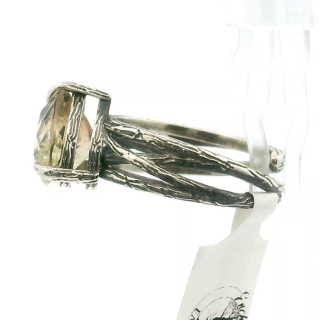 Oregon Sunstone Bad Witch Cuff Ring .925 Silver for Confidence and Strength