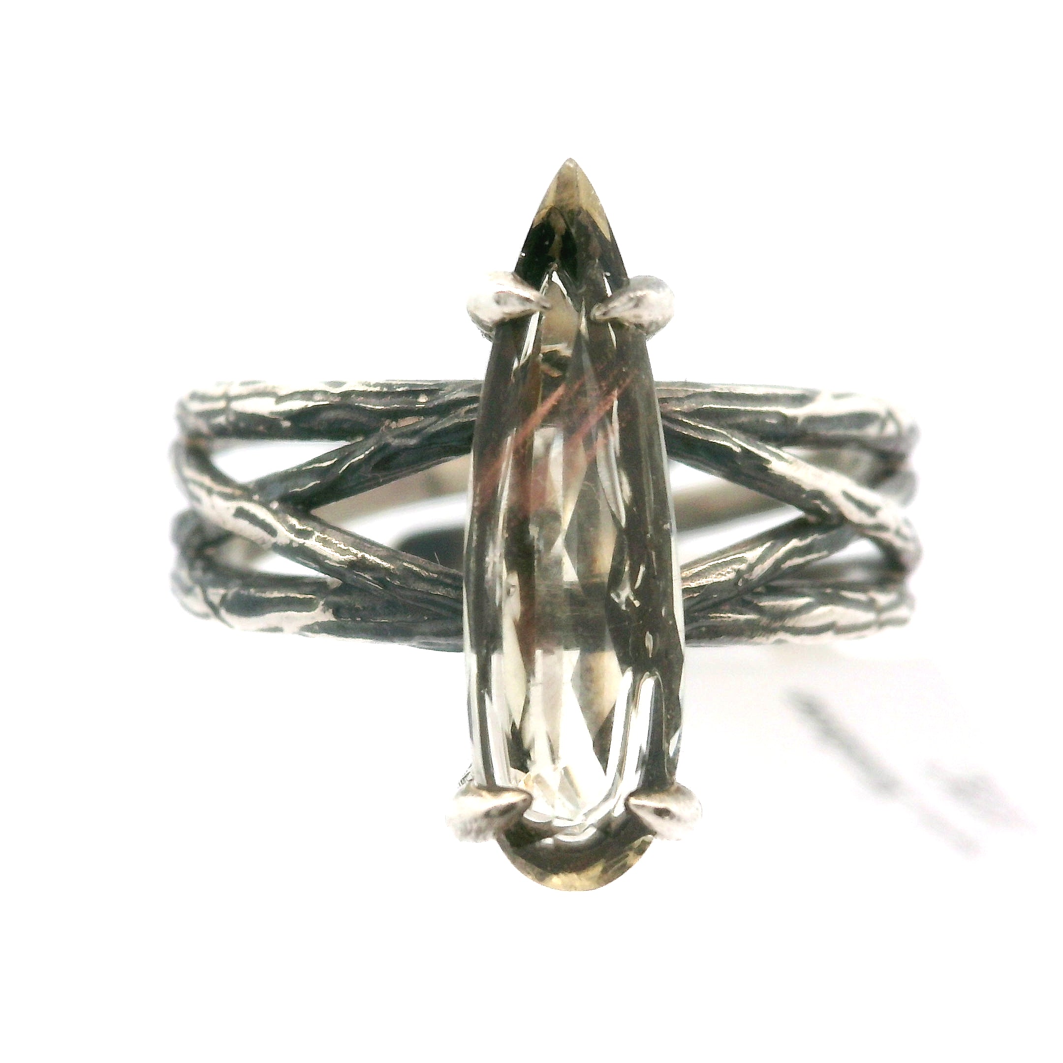 Oregon Sunstone Bad Witch Cuff Ring .925 Silver for Confidence and Strength