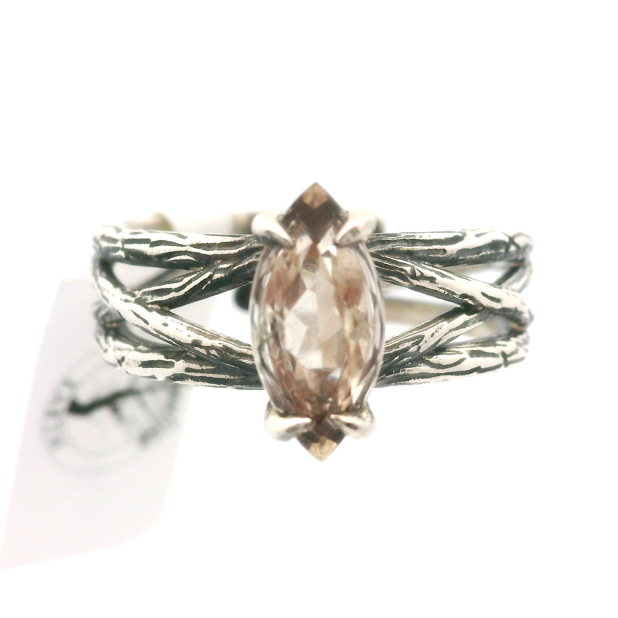 Oregon Sunstone Bad Witch Cuff Ring .925 Silver for Confidence and Strength
