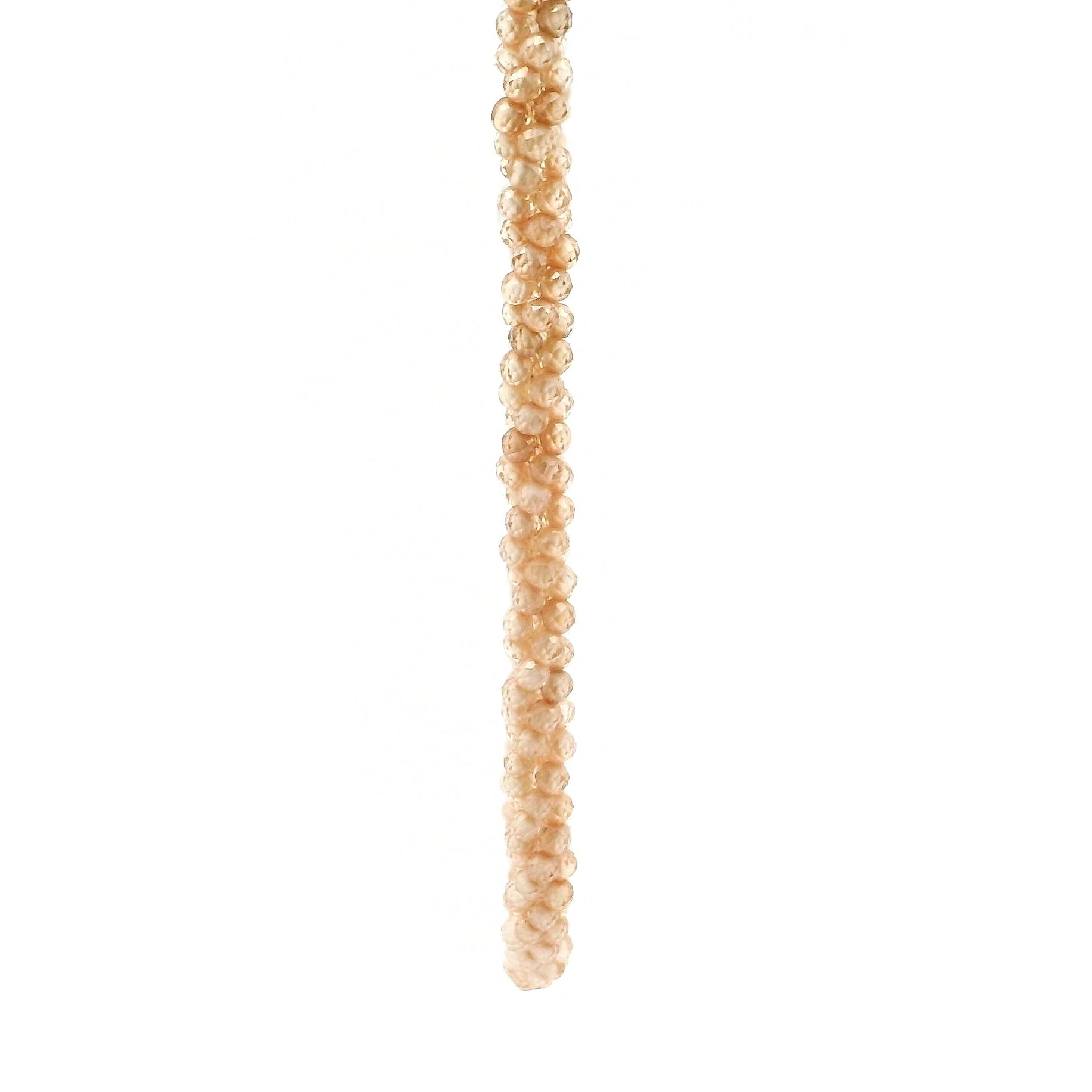 Peach Zircon Braided Micro Faceted Necklace 925 Silver for Organization and Transformation
