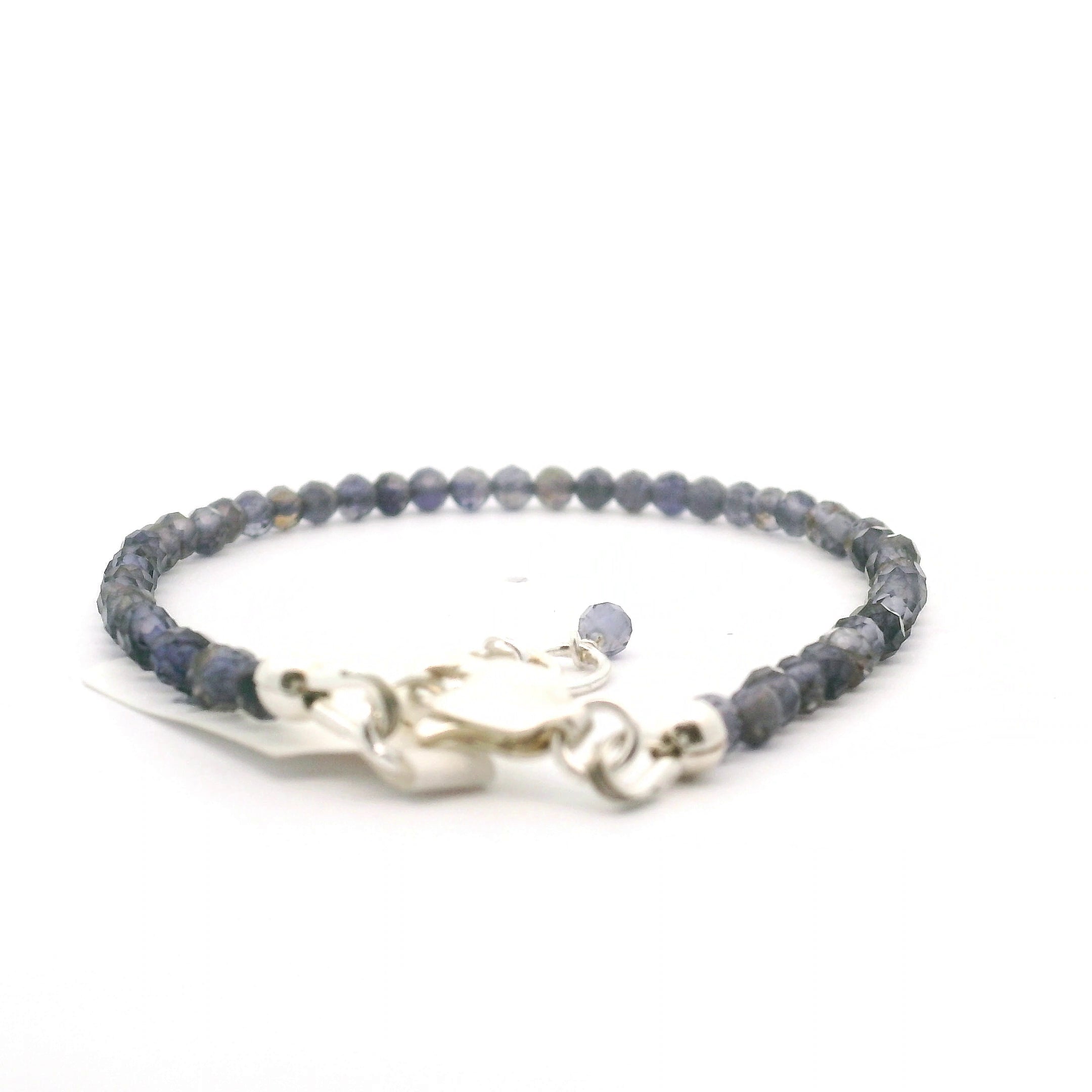 Iolite Micro Faceted Bracelet 925 Silver for Divination and Wisdom