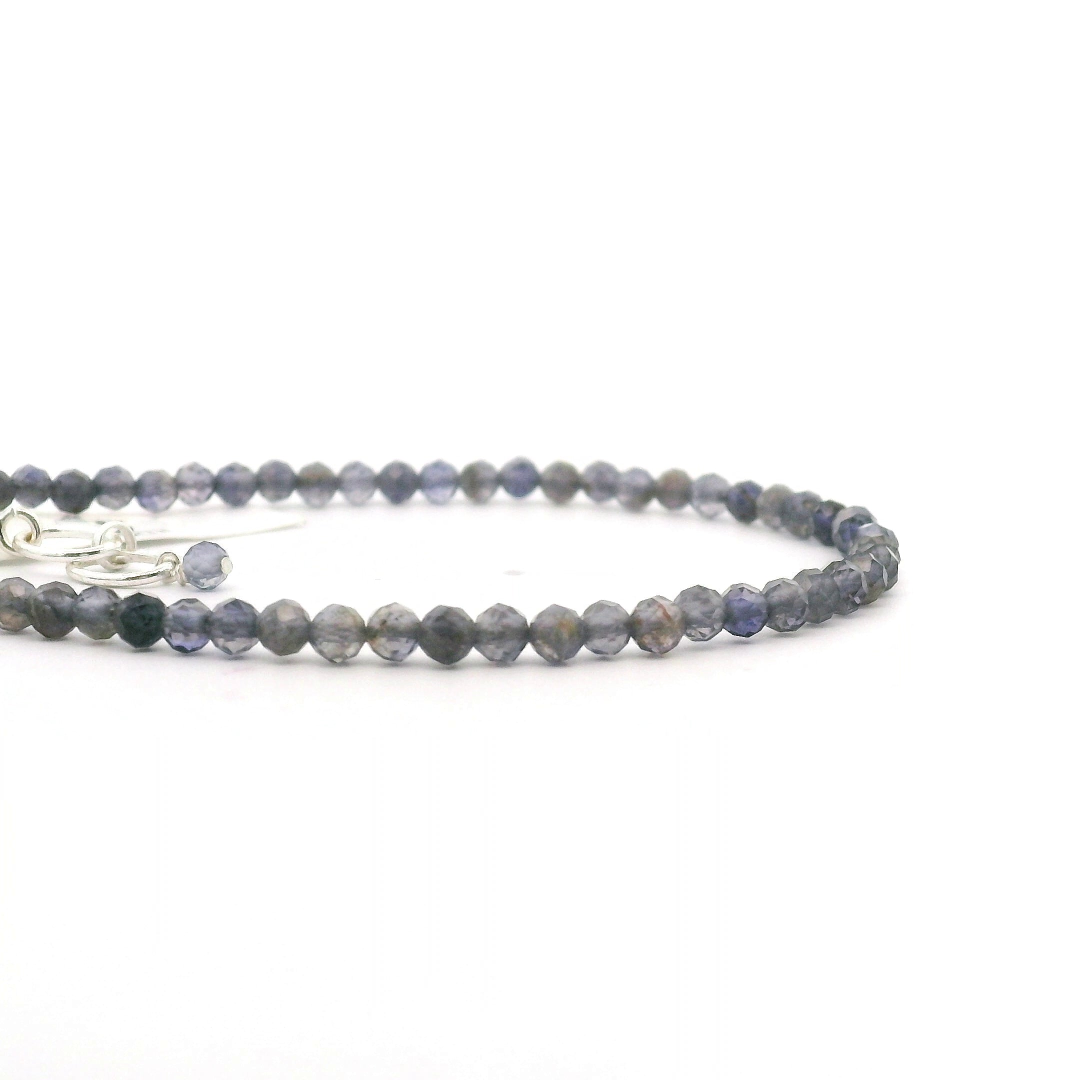 Iolite Micro Faceted Bracelet 925 Silver for Divination and Wisdom