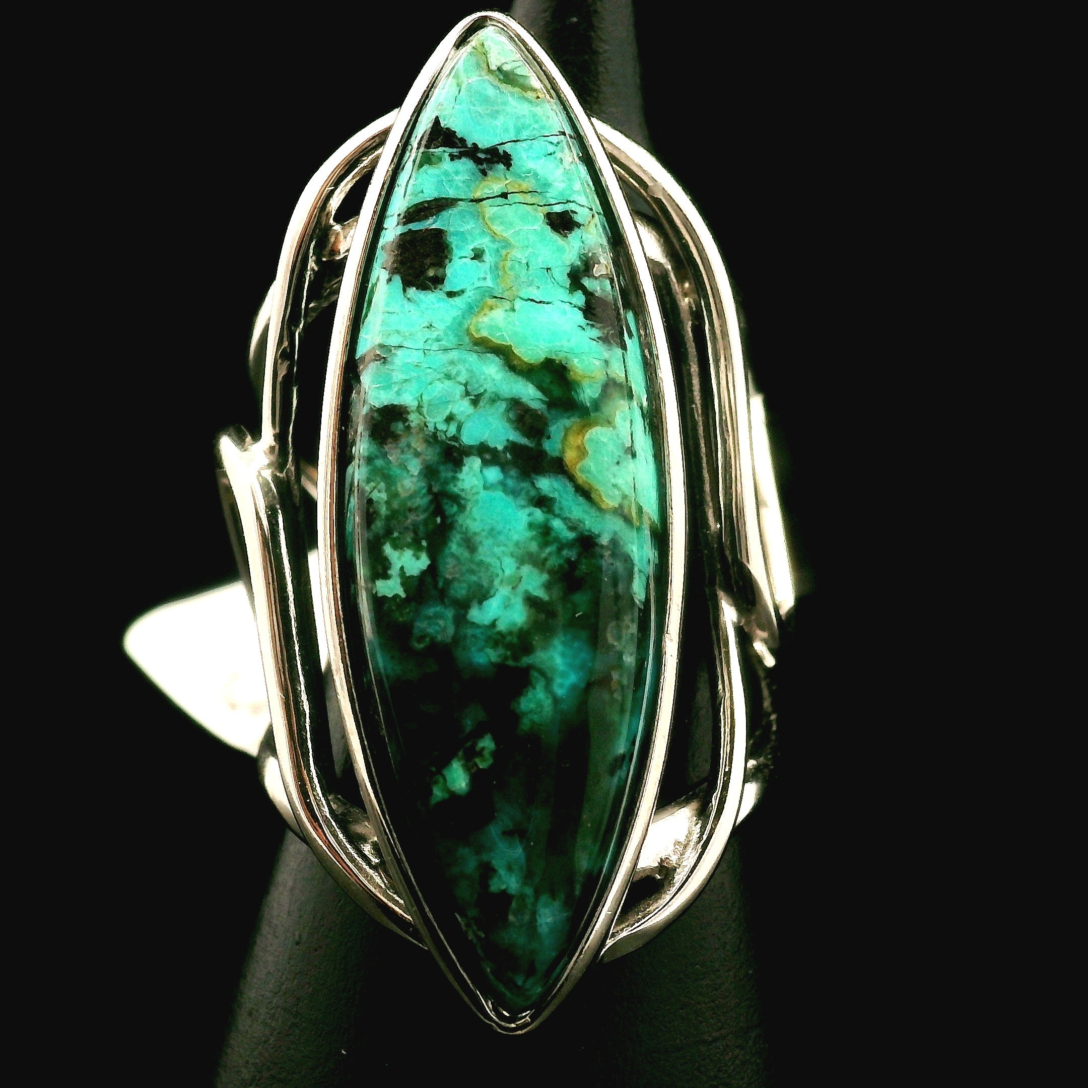 Gem Silica XL Cuff Ring .925 Silver for Empowerment, Harmony and Truth