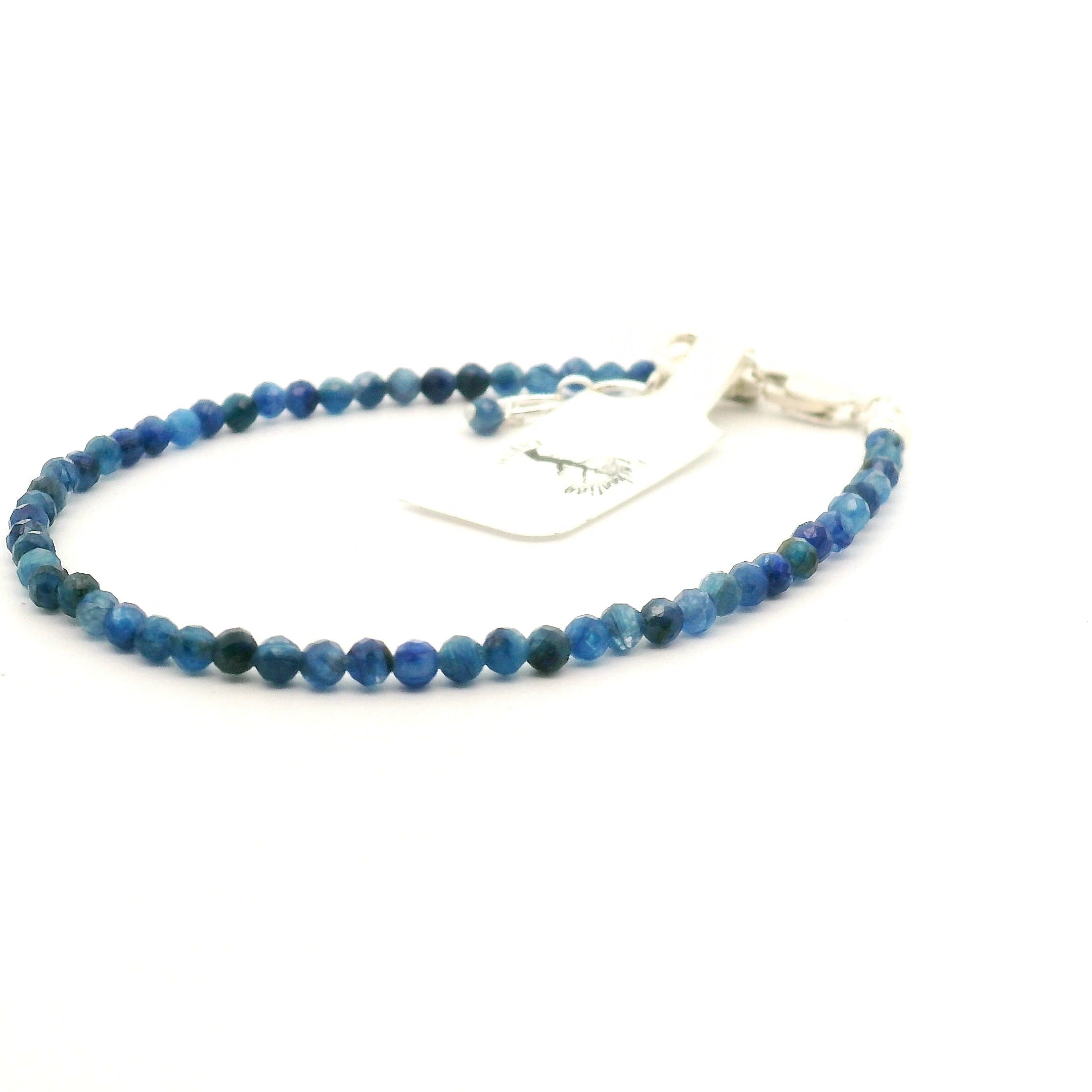 Kyanite Micro Faceted Bracelet 925 Silver for Divination and Wisdom