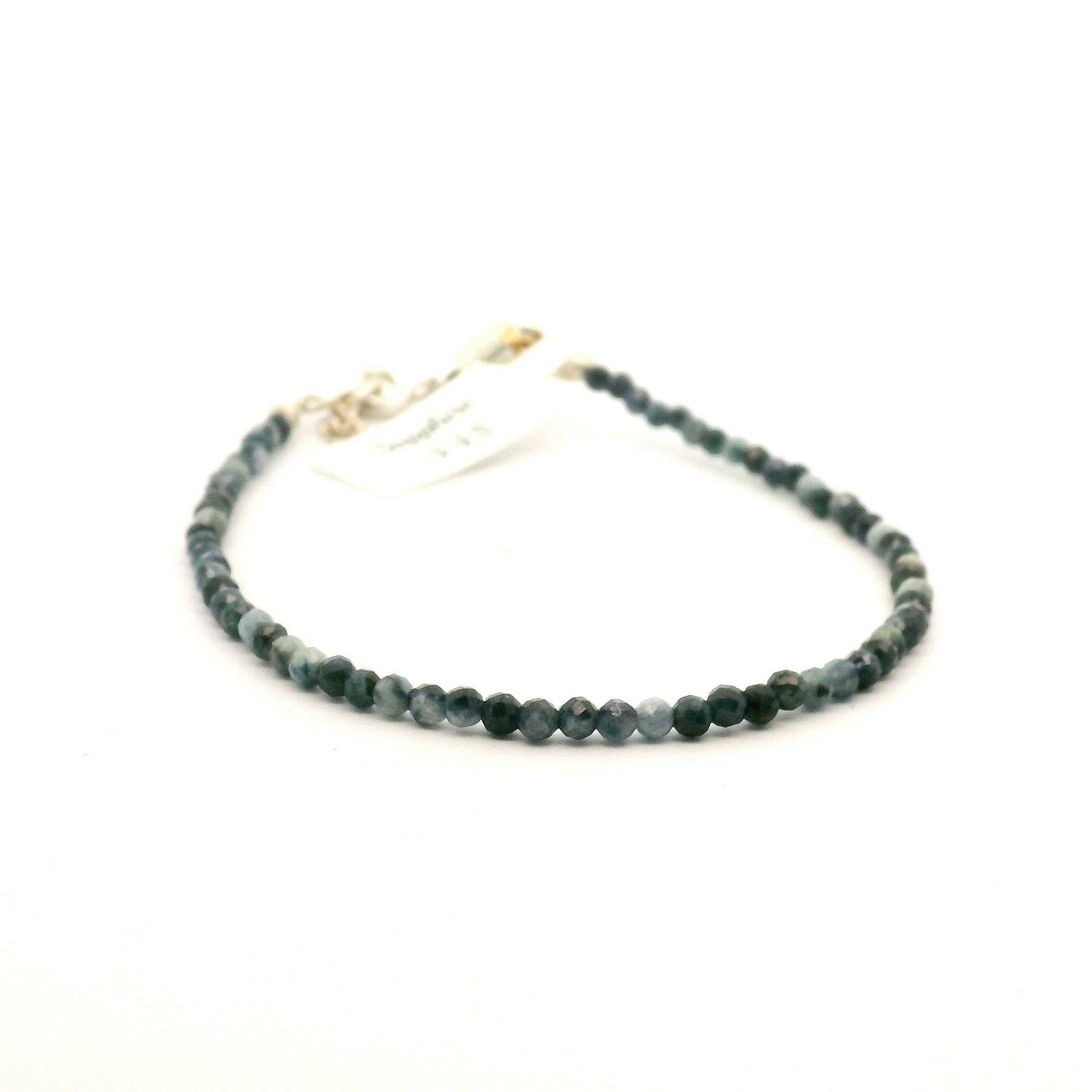 Sapphire Micro Faceted Bracelet 925 Silver for Psychic Abilities and Higher Knowledge