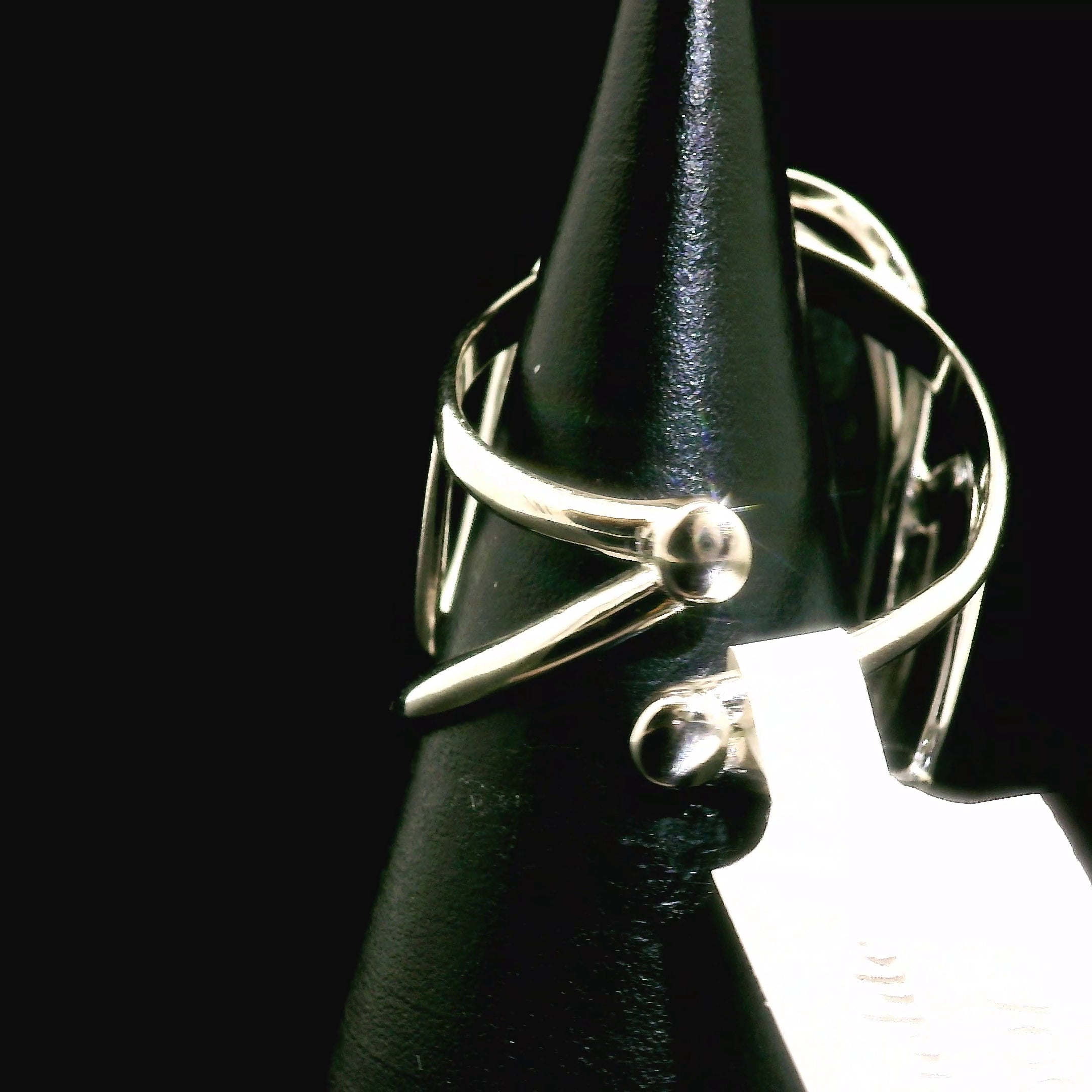 Actinolite Cuff Ring .925 Silver for Higher Levels of Awareness, Peaceful Communication and Clarity