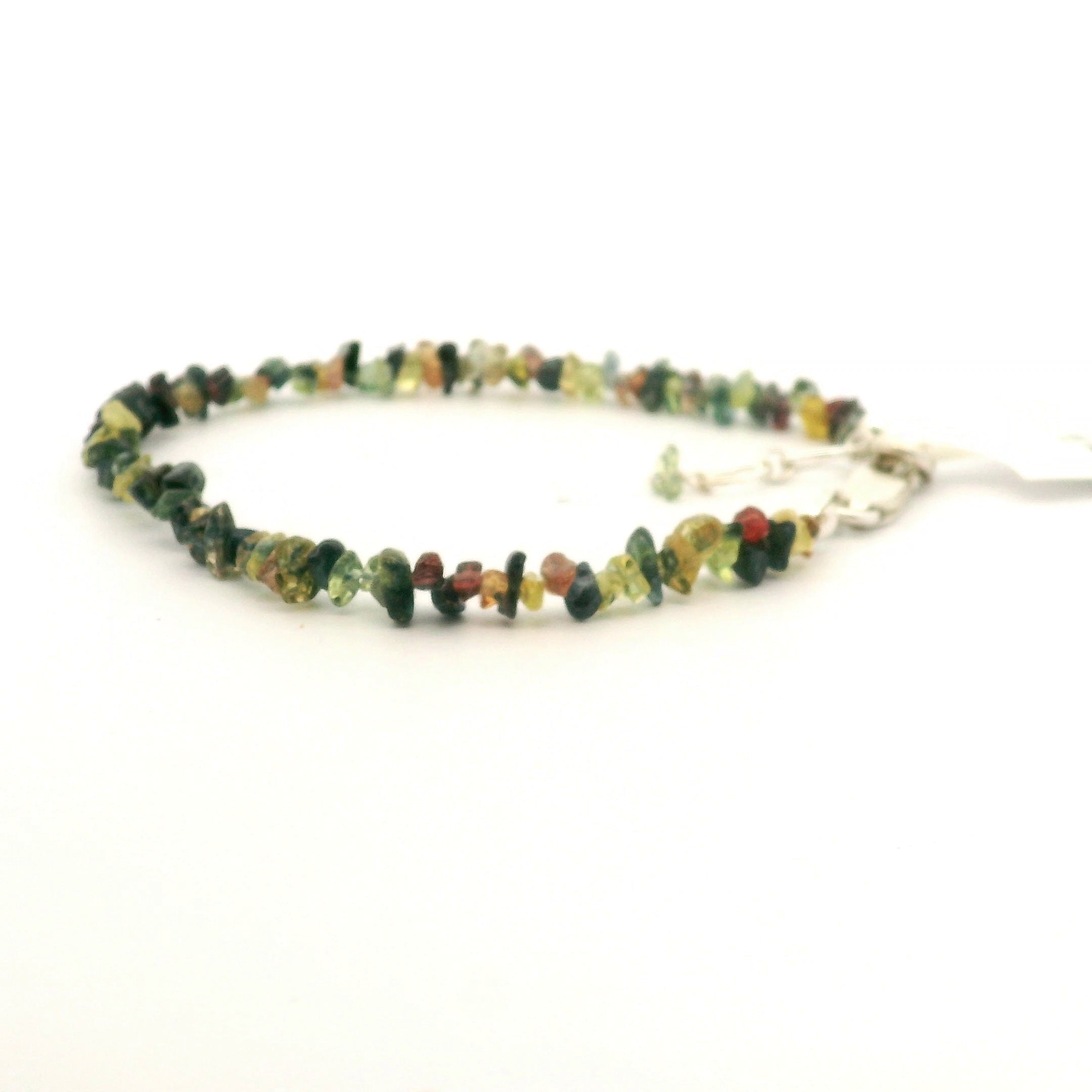 Multi Color Sapphire Chips Bracelet 925 Silver for Psychic Abilities and Higher Knowledge