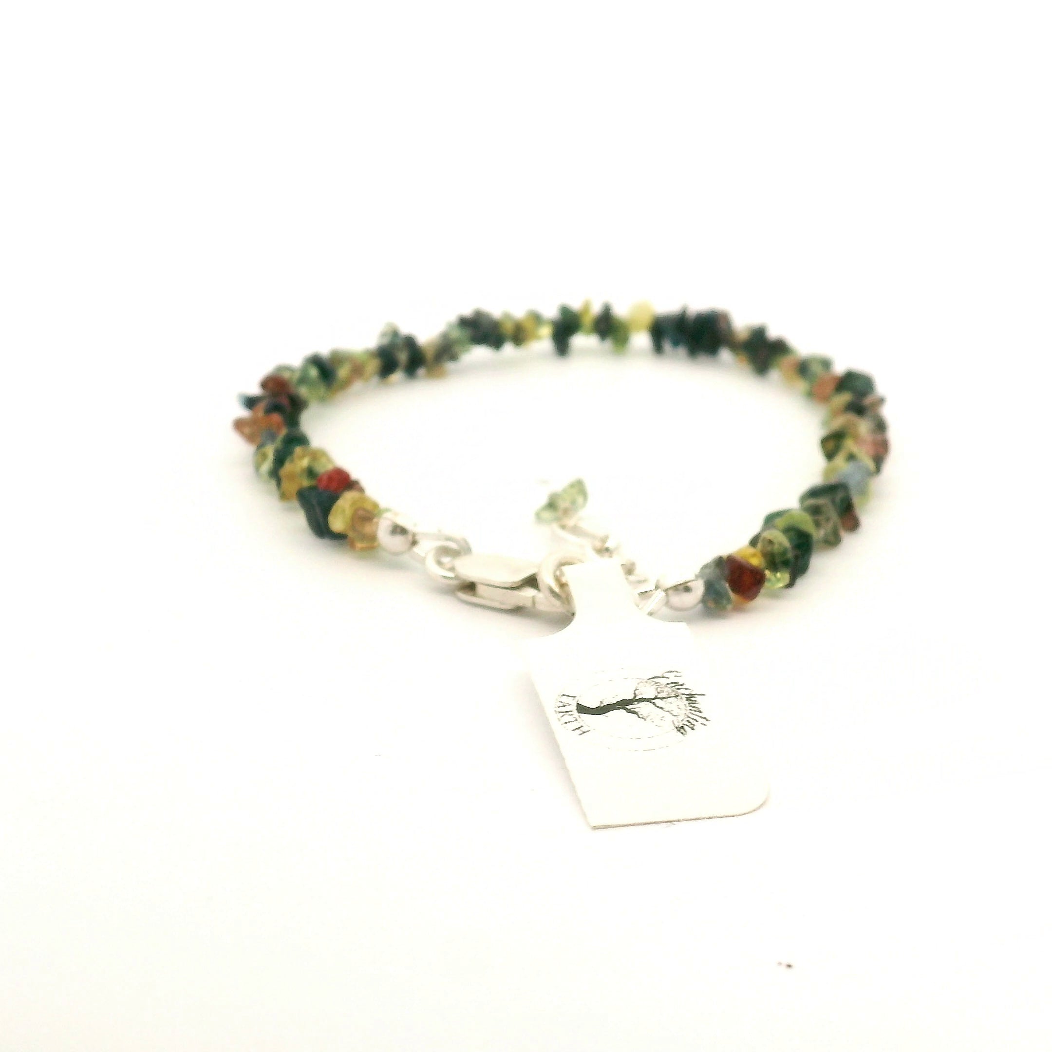 Multi Color Sapphire Chips Bracelet 925 Silver for Psychic Abilities and Higher Knowledge