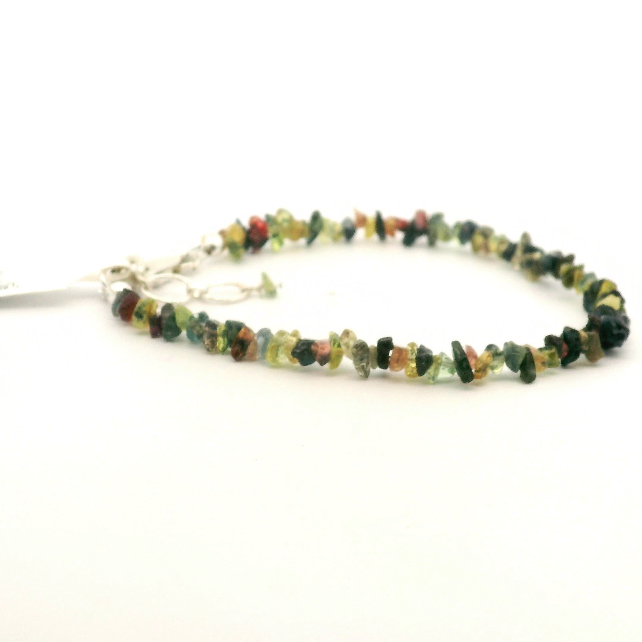 Multi Color Sapphire Chips Bracelet 925 Silver for Psychic Abilities and Higher Knowledge