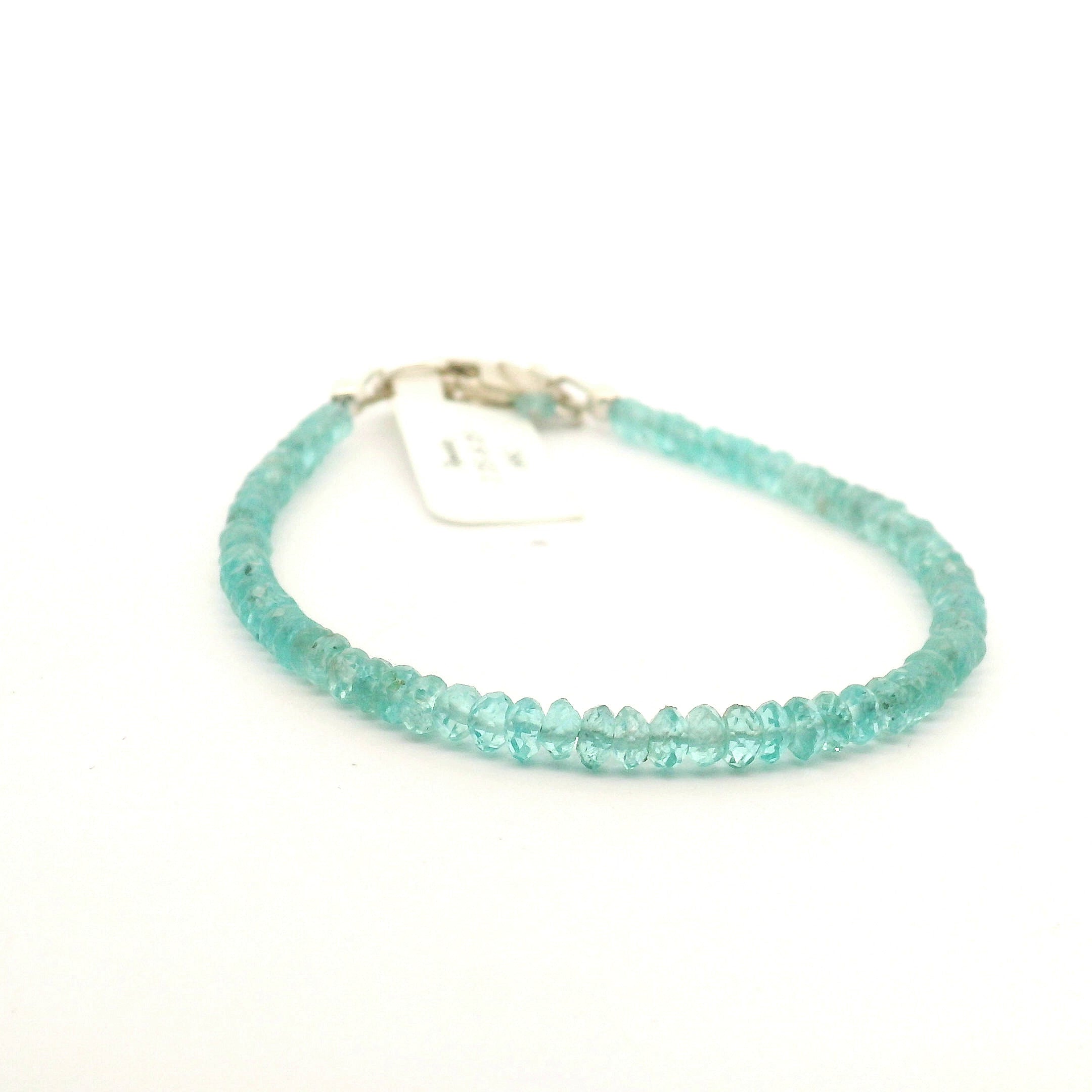 Blue Apatite Faceted Bracelet 925 Silver for Psychic Abilities and Higher Knowledge