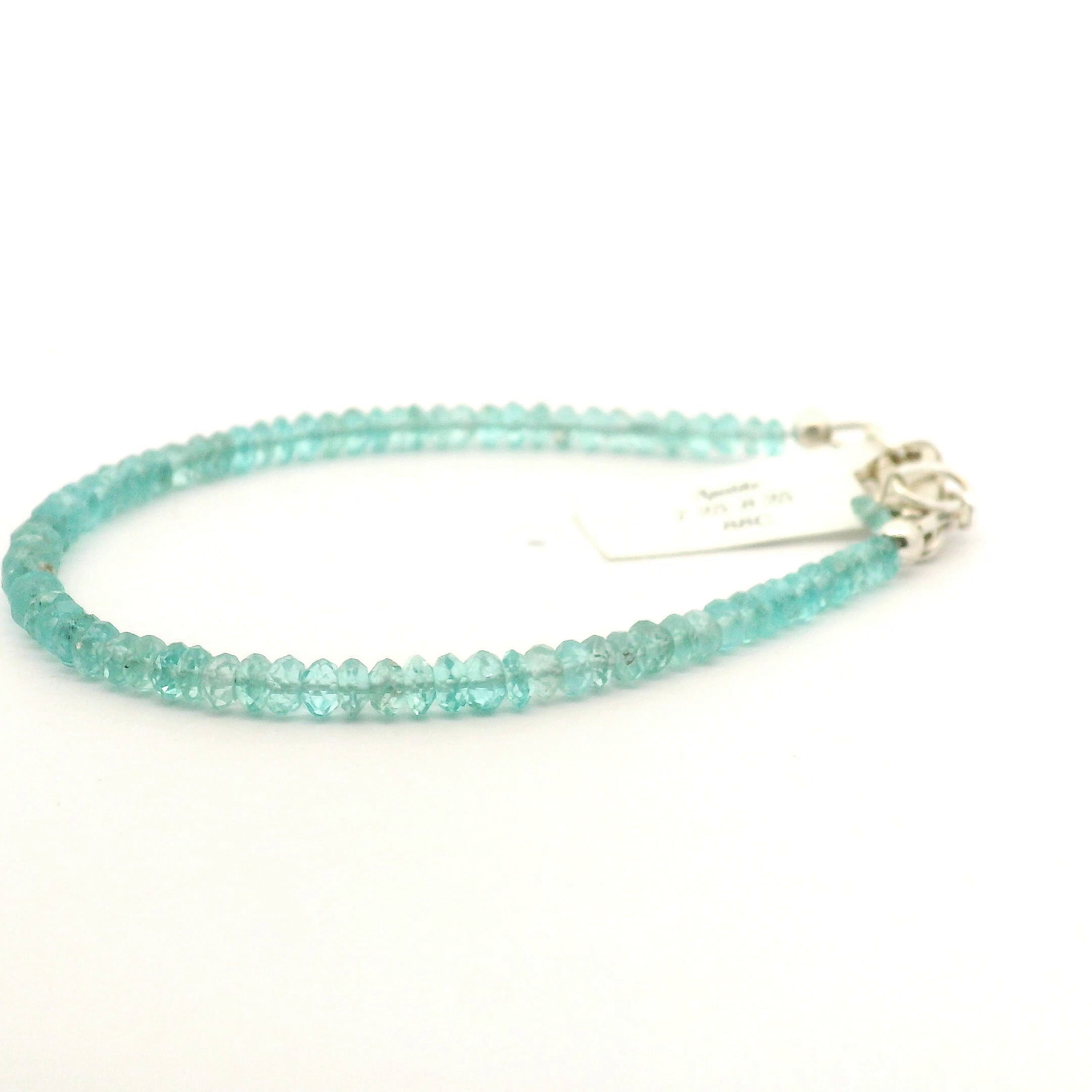 Blue Apatite Faceted Bracelet 925 Silver for Psychic Abilities and Higher Knowledge
