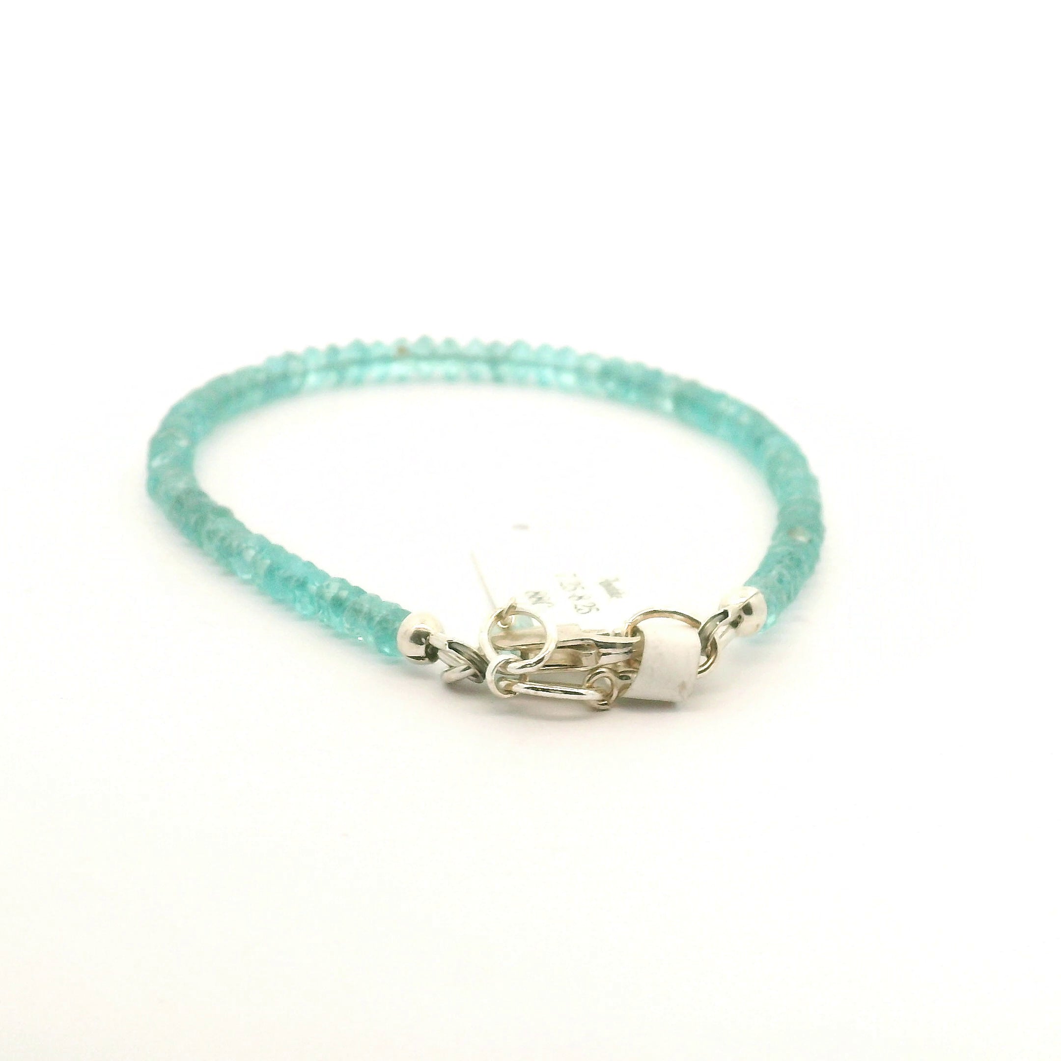 Blue Apatite Faceted Bracelet 925 Silver for Psychic Abilities and Higher Knowledge