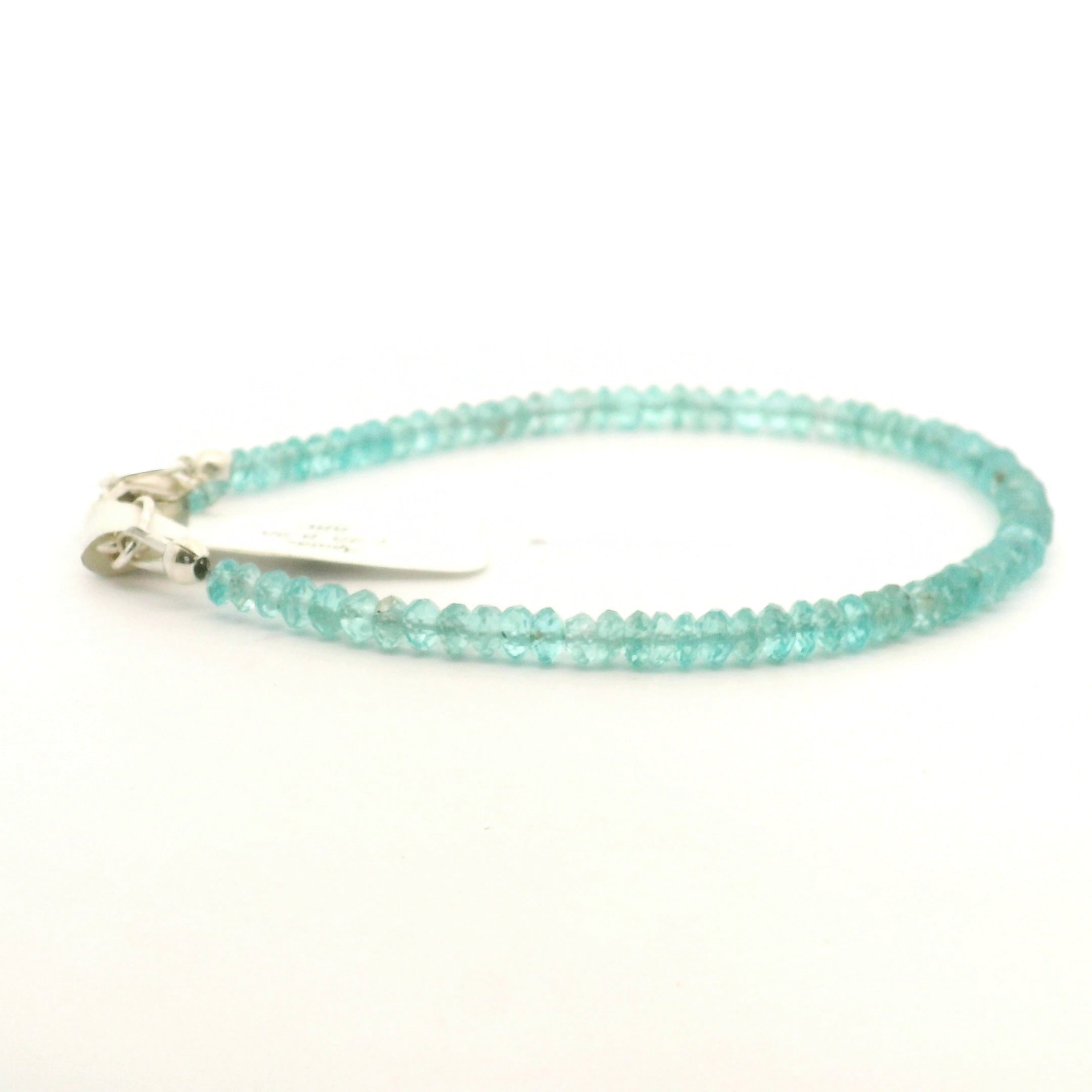 Blue Apatite Faceted Bracelet 925 Silver for Psychic Abilities and Higher Knowledge