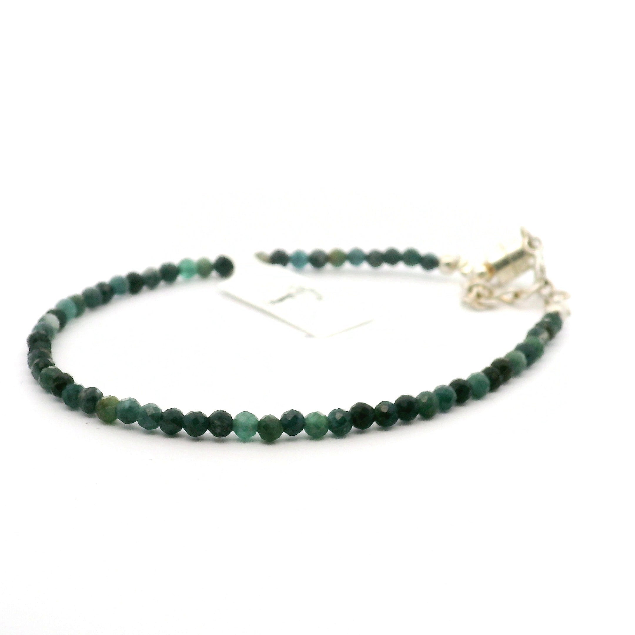 Grandidierite Micro Faceted Bracelet 925 Silver for Psychic Abilities and Higher Knowledge