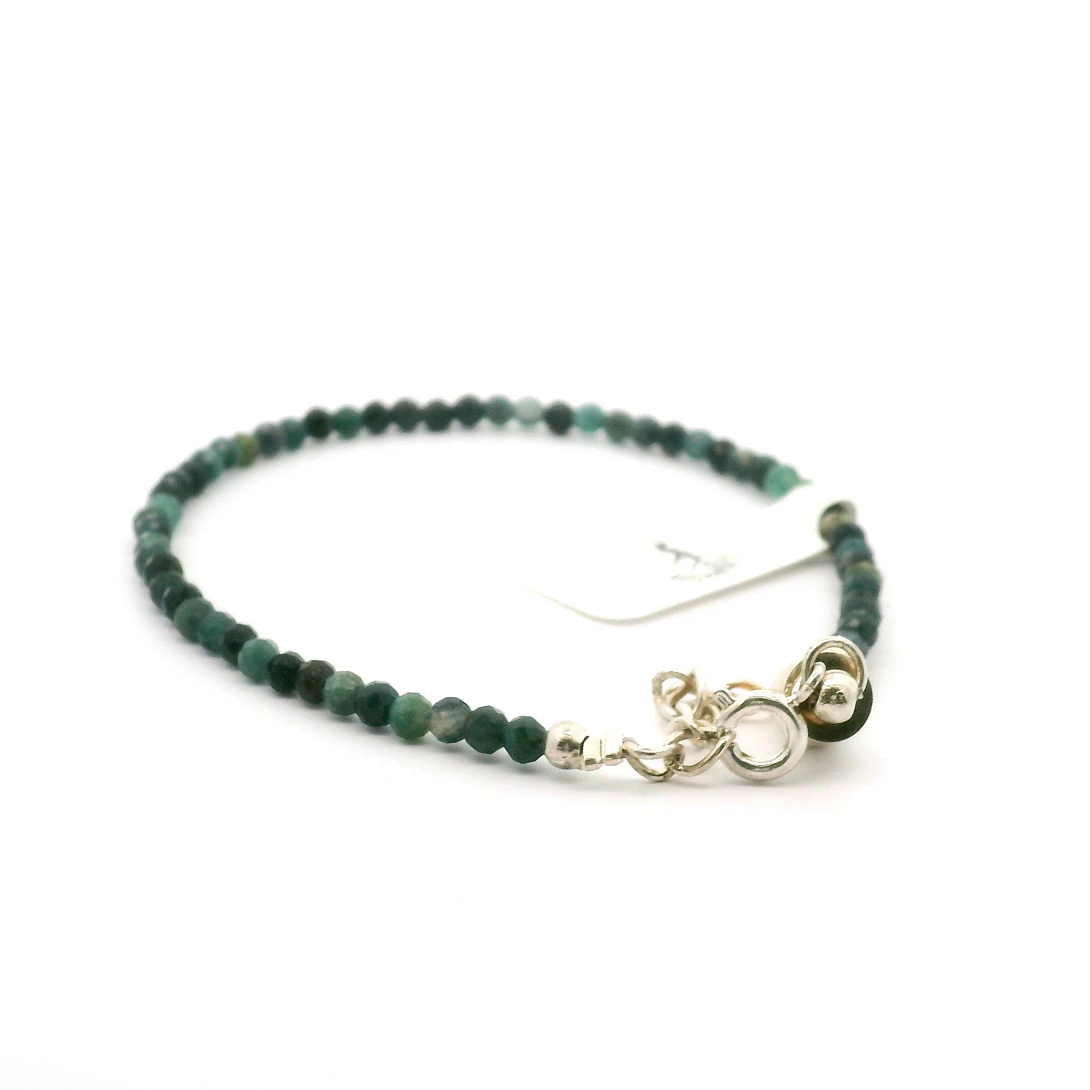 Grandidierite Micro Faceted Bracelet 925 Silver for Psychic Abilities and Higher Knowledge