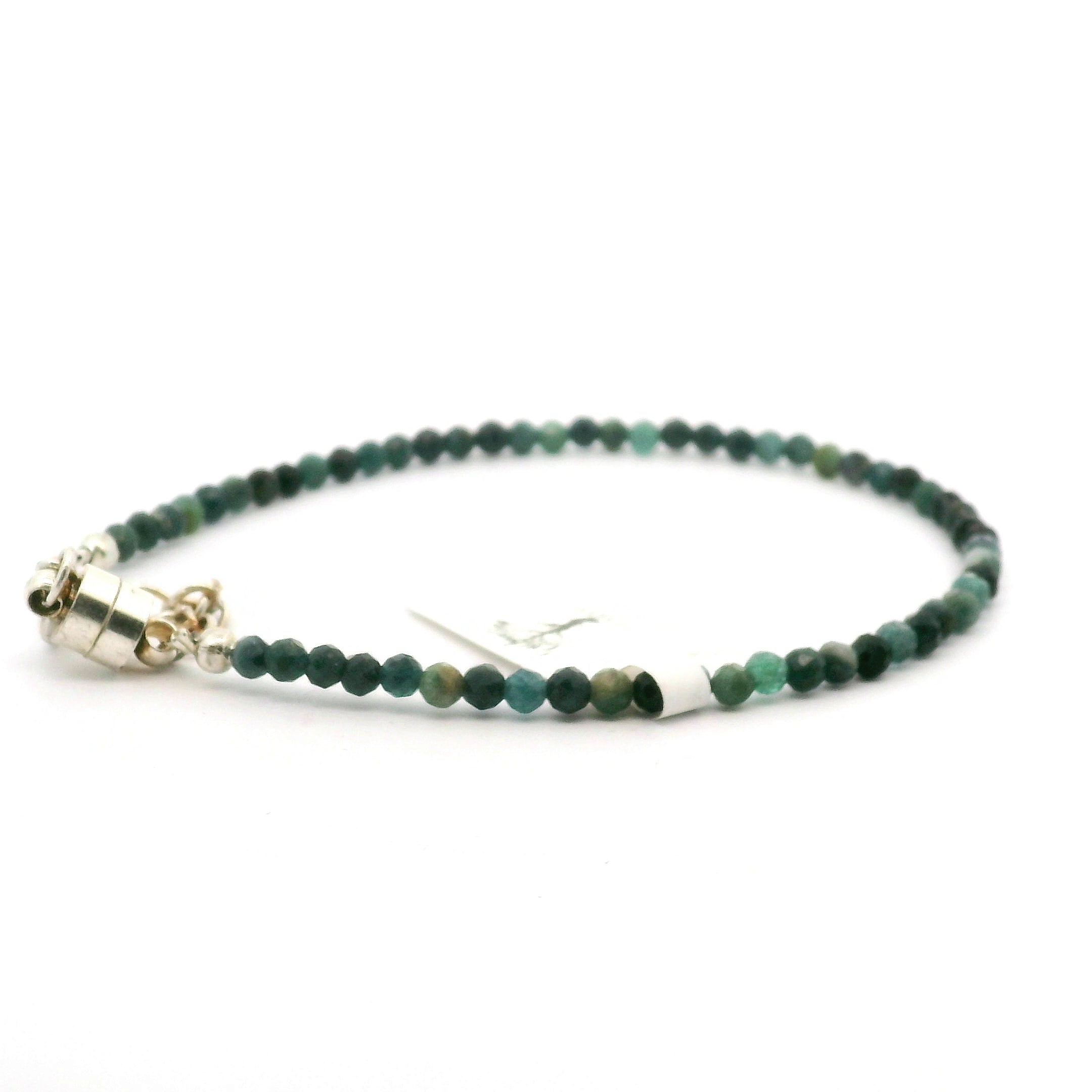 Grandidierite Micro Faceted Bracelet 925 Silver for Psychic Abilities and Higher Knowledge