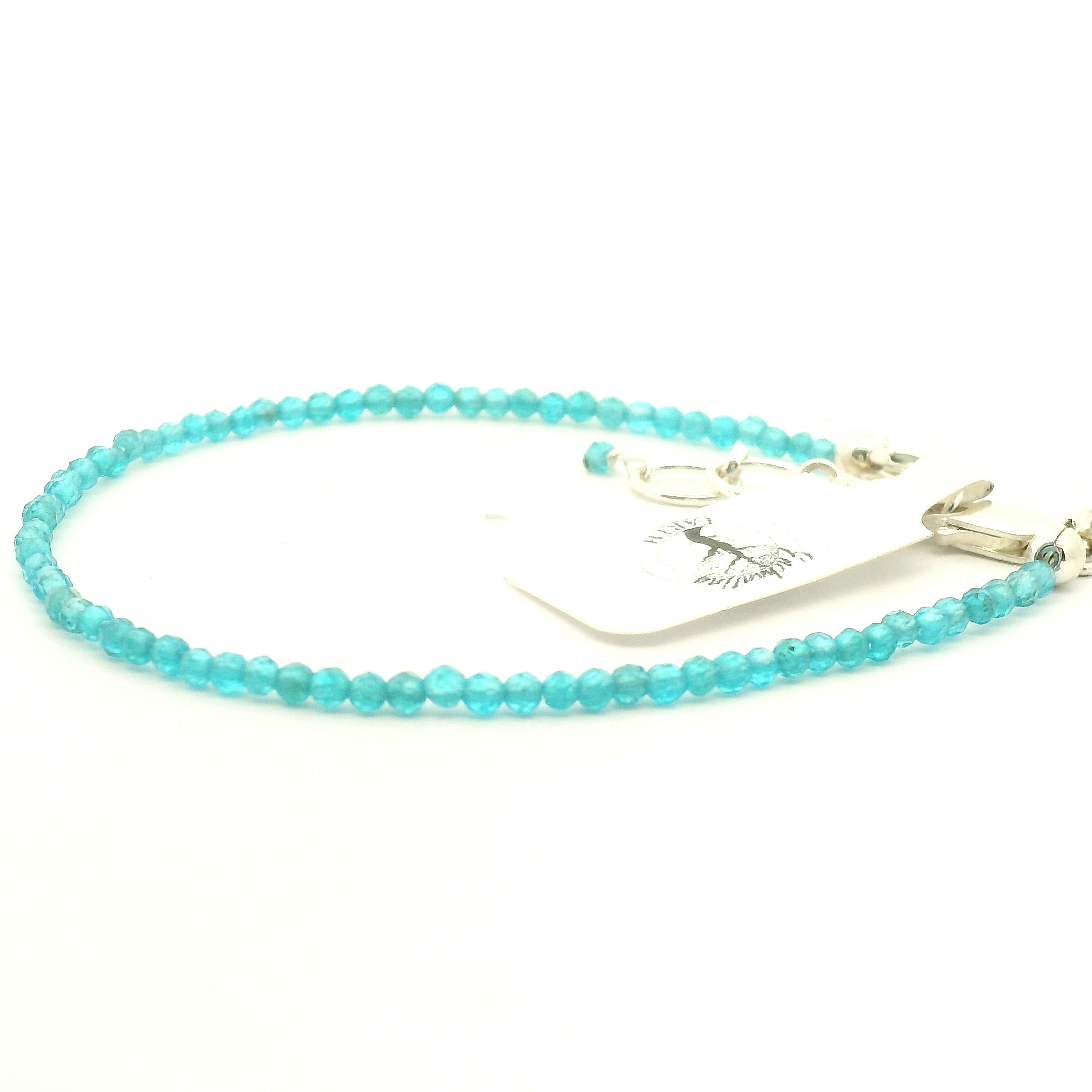 Blue Apatite Faceted Bracelet 925 Silver for Psychic Abilities and Higher Knowledge