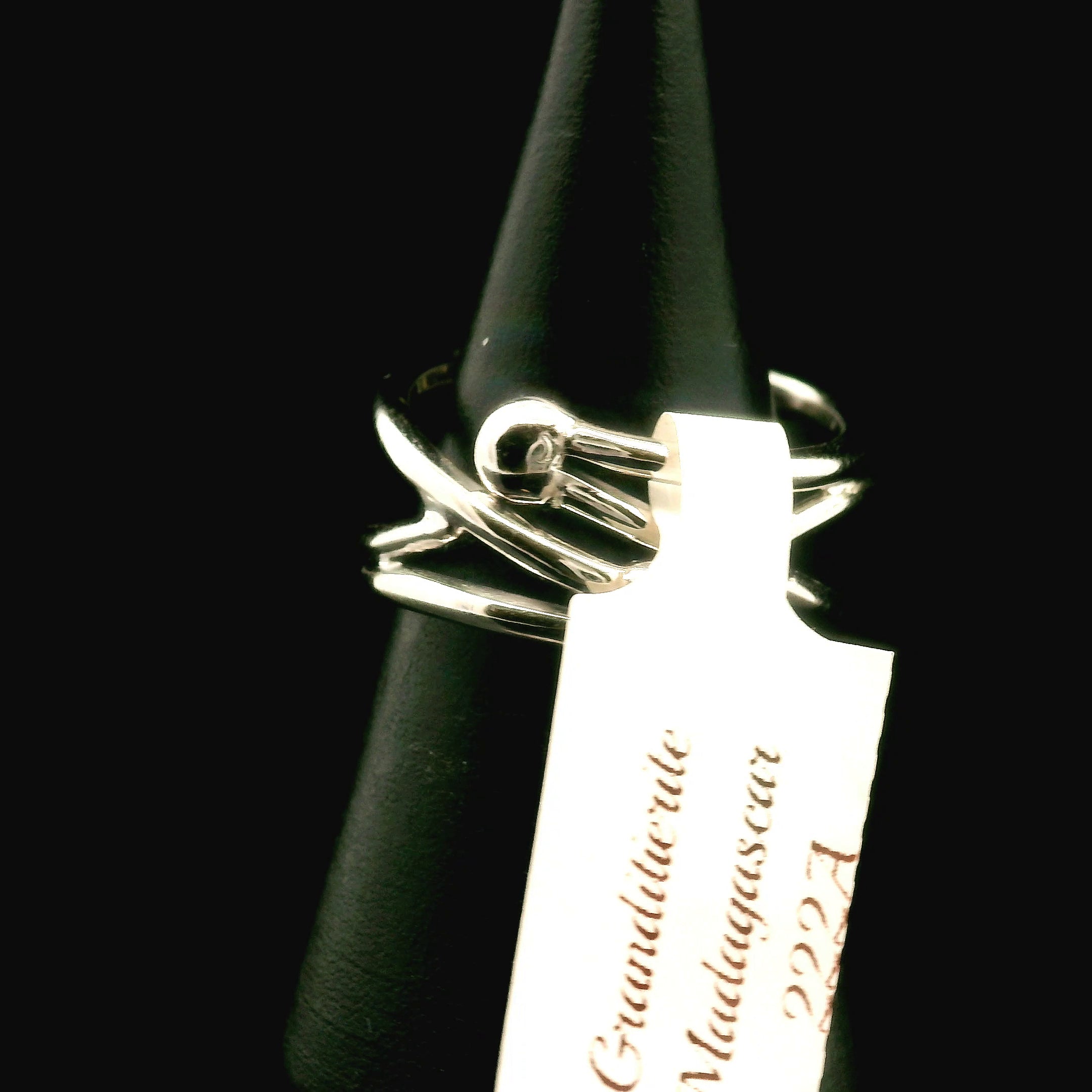 Grandidierite Faceted Cuff Ring .925 Silver for Enhancing Intuitive Communication