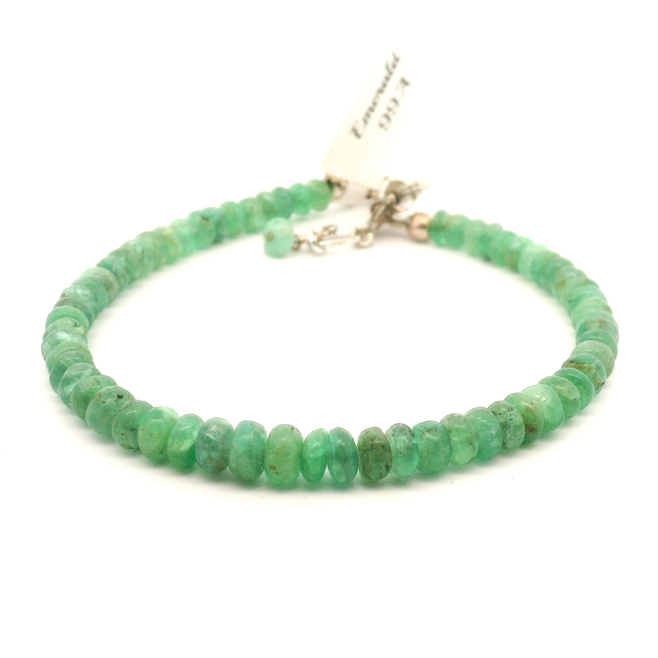 Emerald Faceted Bracelets 925 Silver for Financial Abundance and Security