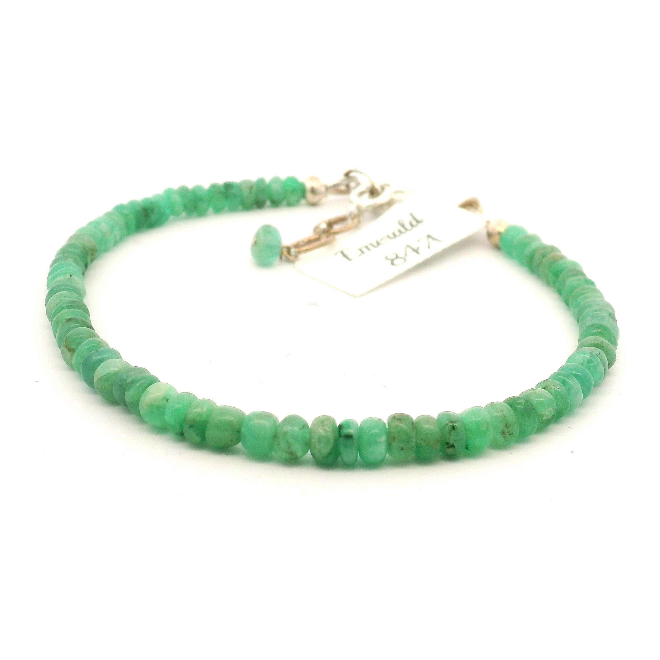 Emerald Faceted Bracelets 925 Silver for Financial Abundance and Security