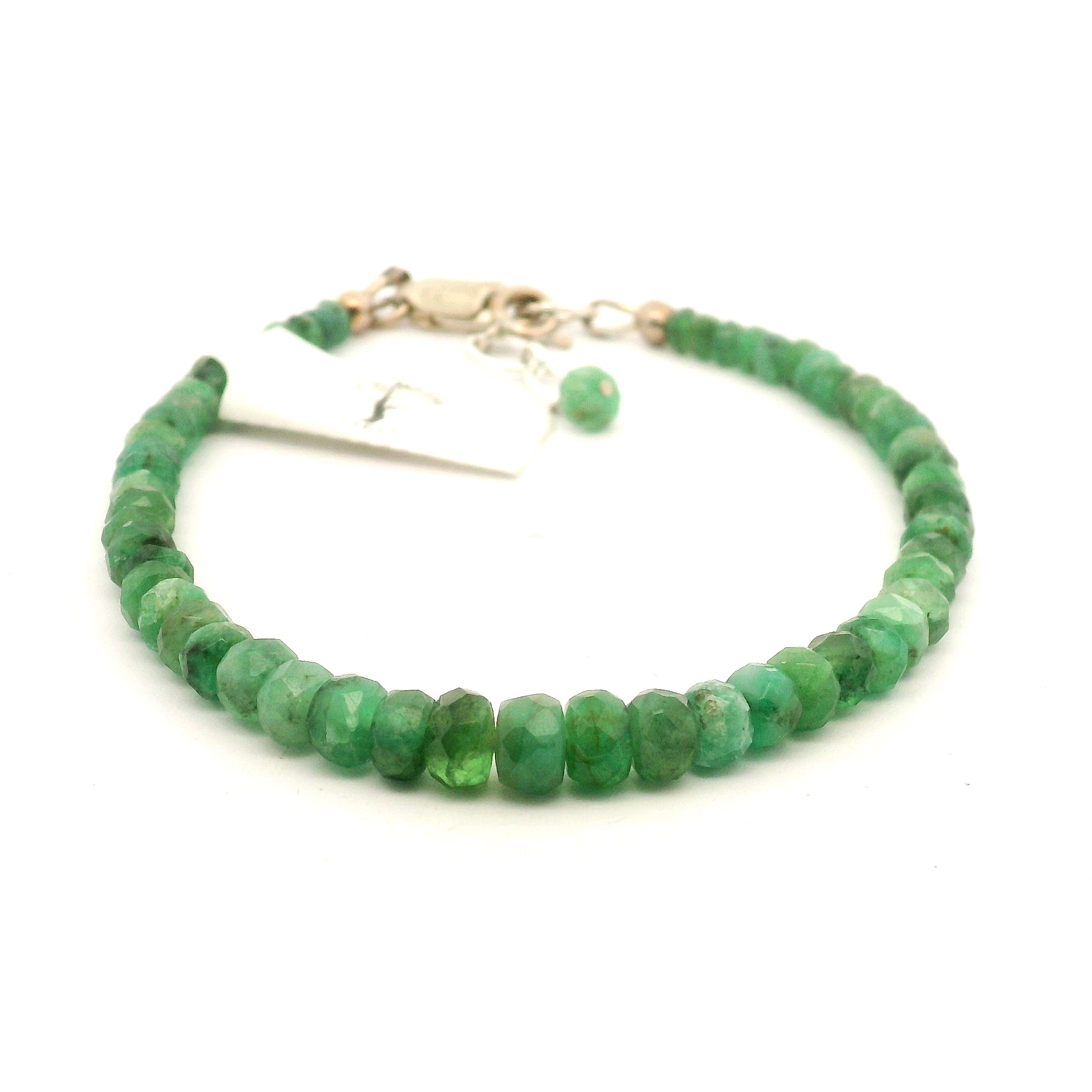 Emerald Faceted Bracelets 925 Silver for Financial Abundance and Security