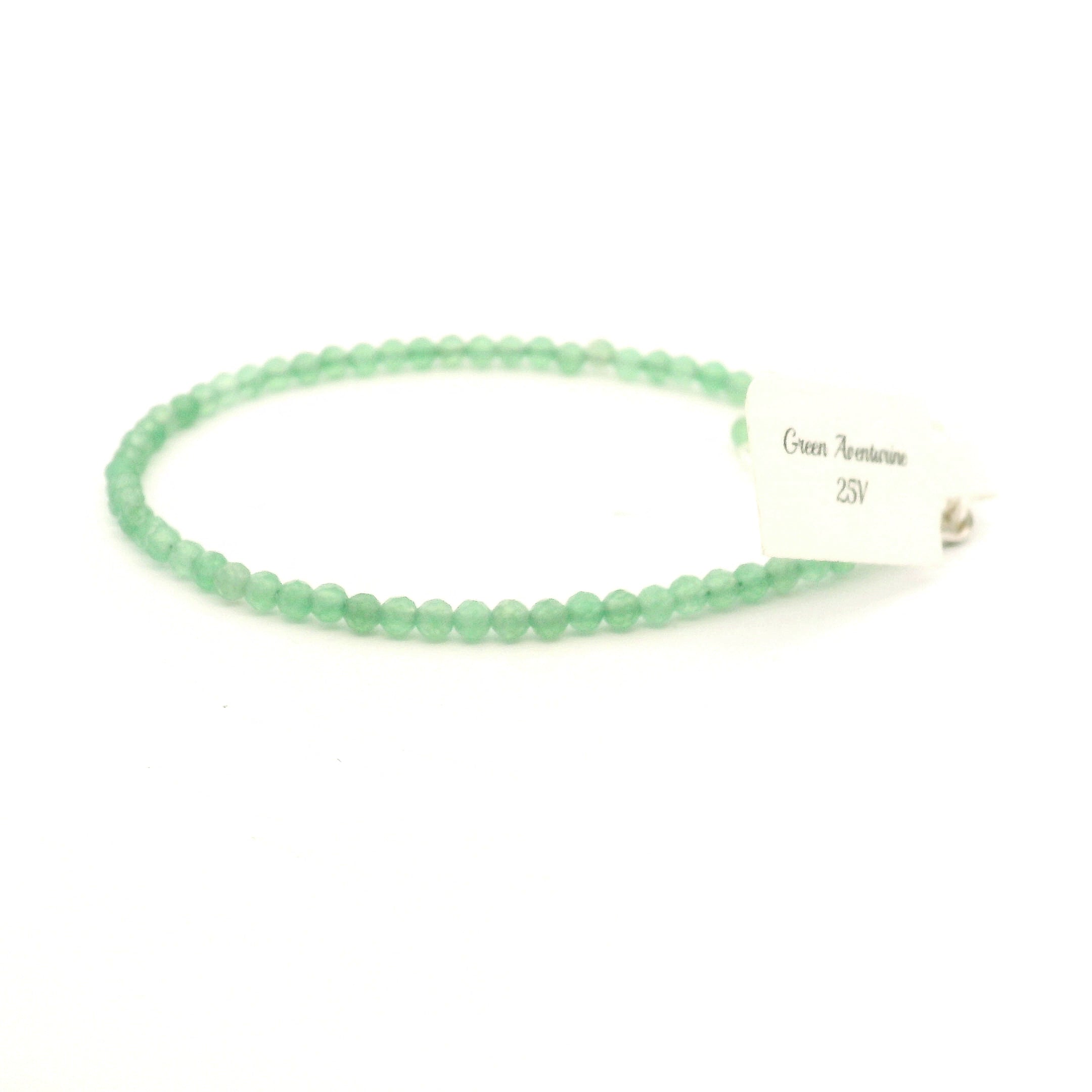 Green Aventurine Micro Faceted Bracelet 925 Silver for Hope and Optimism