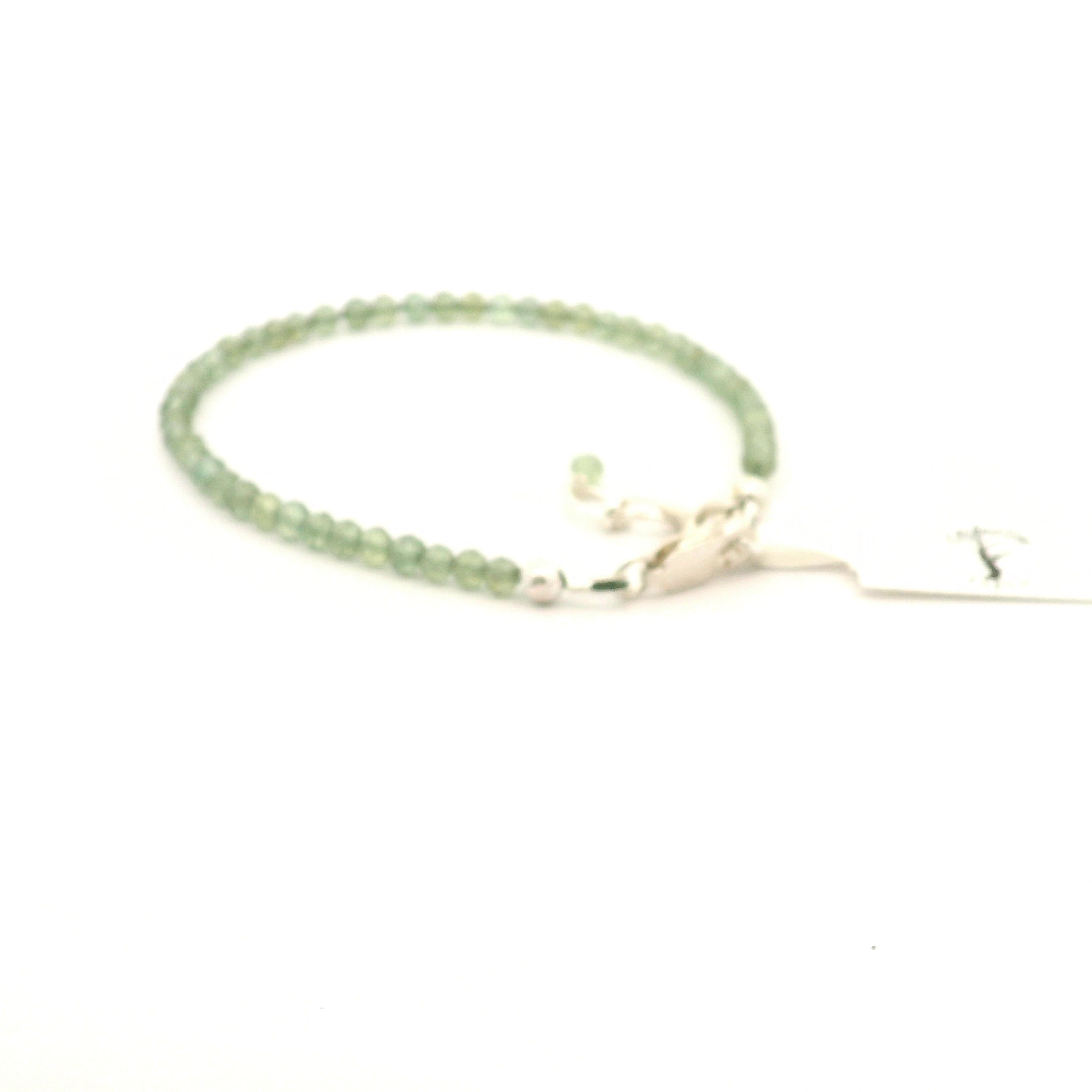 Green Apatite Micro Faceted Bracelet 925 Silver for Heart Connection and Manifestation