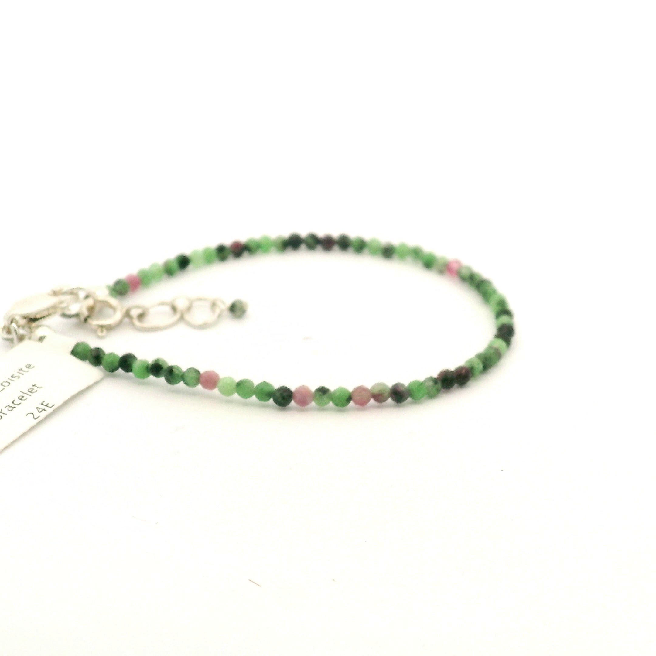 Ruby in Zoisite Micro Faceted Bracelet 925 Silver for Passion and Rejuvenation