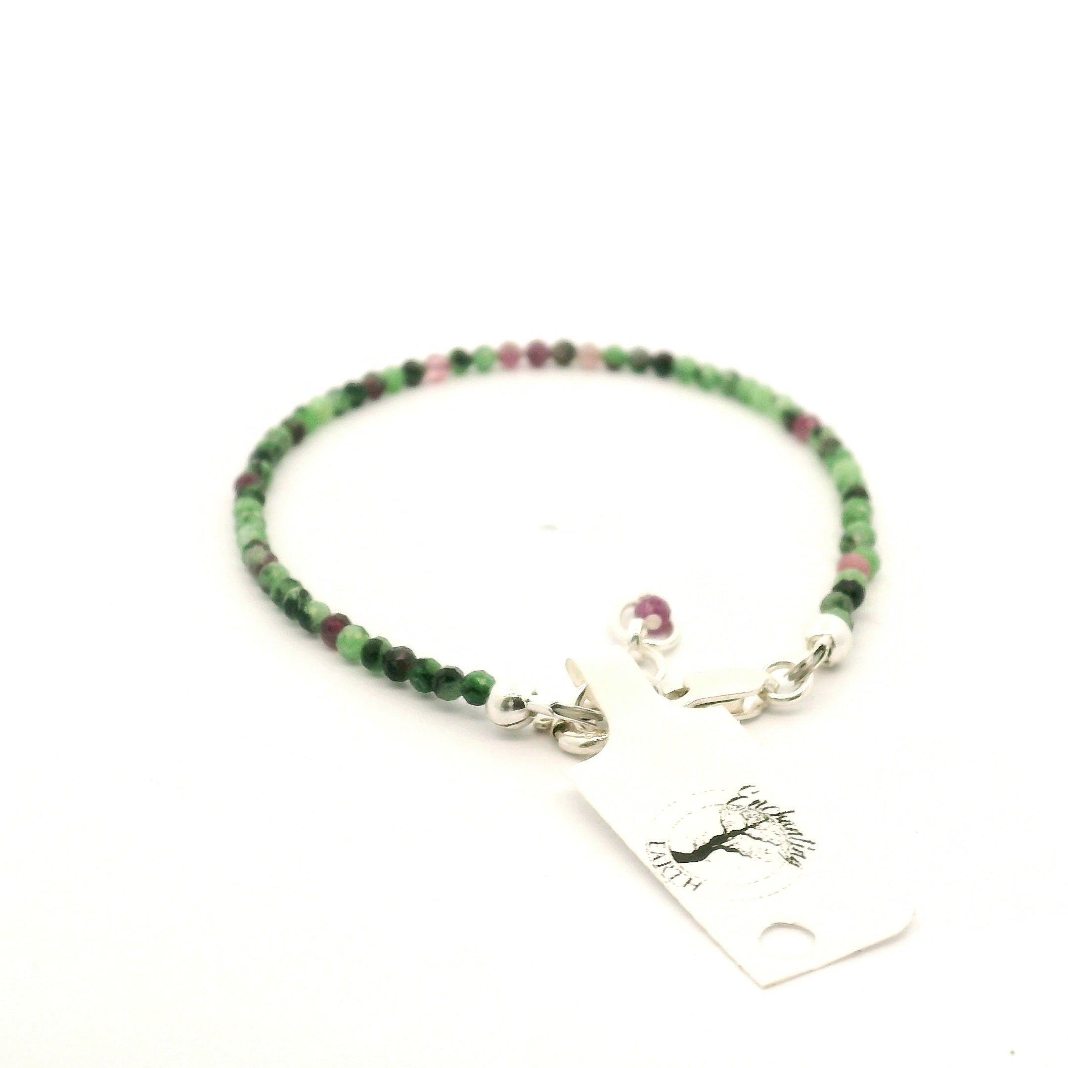Ruby in Zoisite Micro Faceted Bracelet 925 Silver for Passion and Rejuvenation