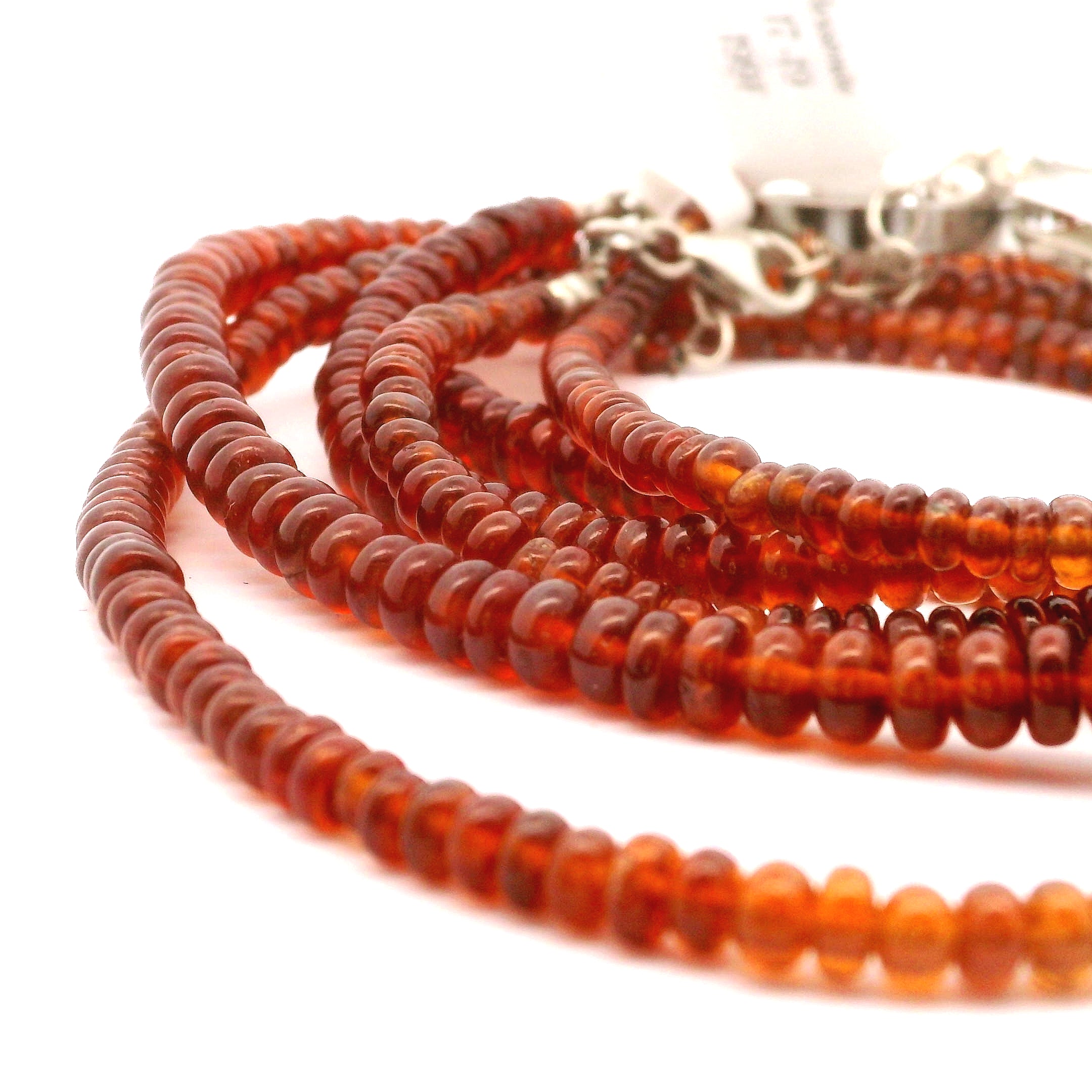 Hessonite Garnet Rondelle Necklace 925 Silver for Manifesting Success in your Career, Protection and Wealth