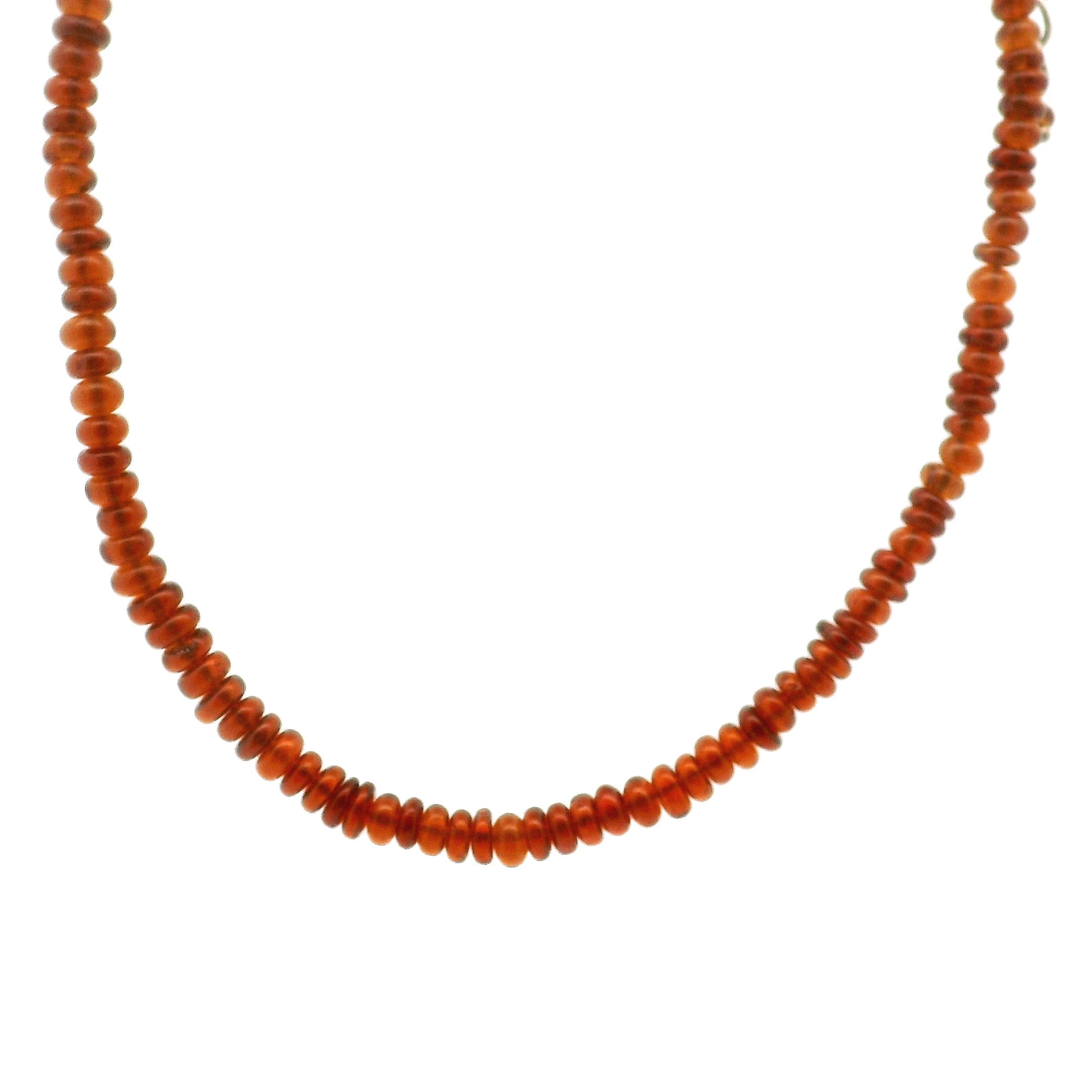 Hessonite Garnet Rondelle Necklace 925 Silver for Manifesting Success in your Career, Protection and Wealth