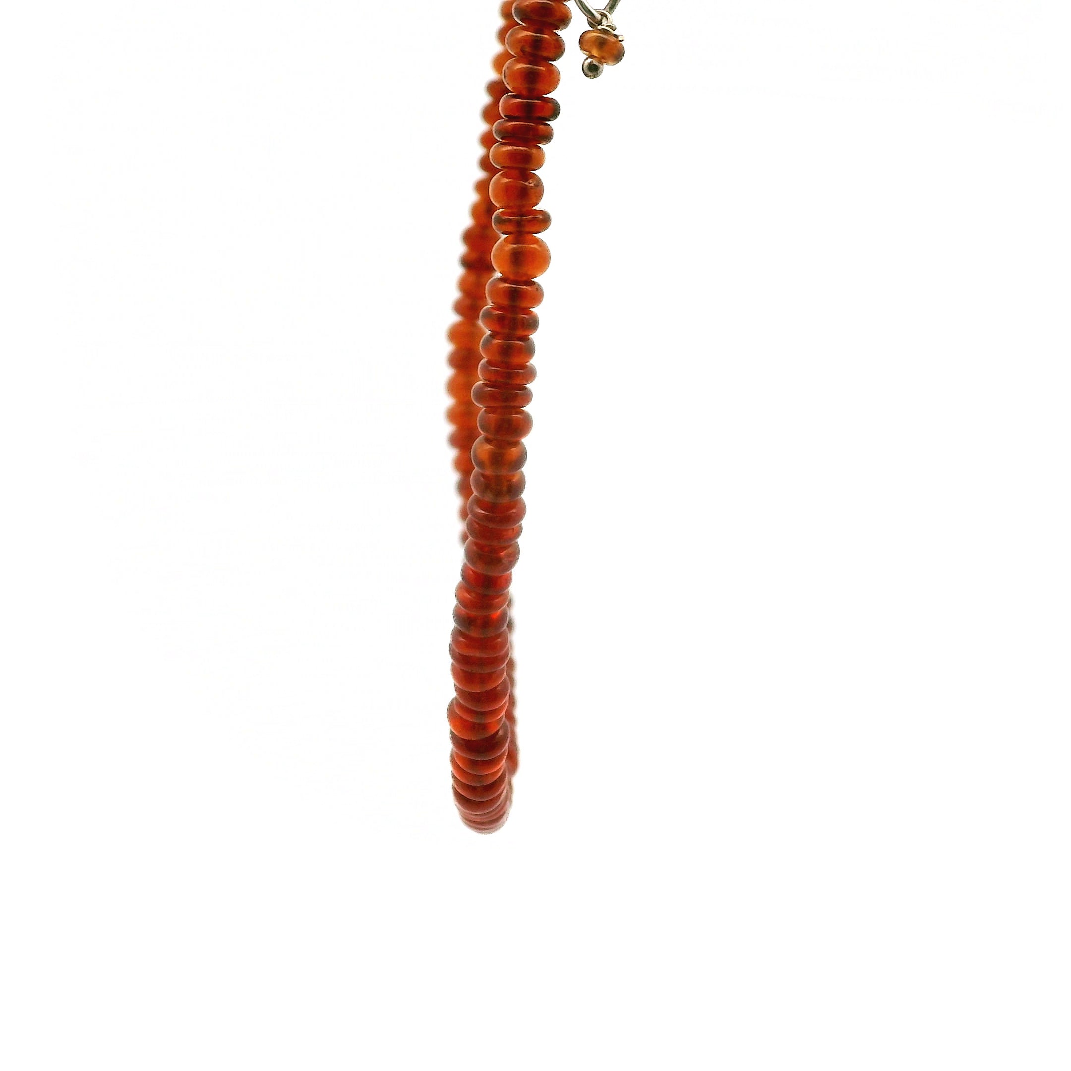 Hessonite Garnet Rondelle Necklace 925 Silver for Manifesting Success in your Career, Protection and Wealth