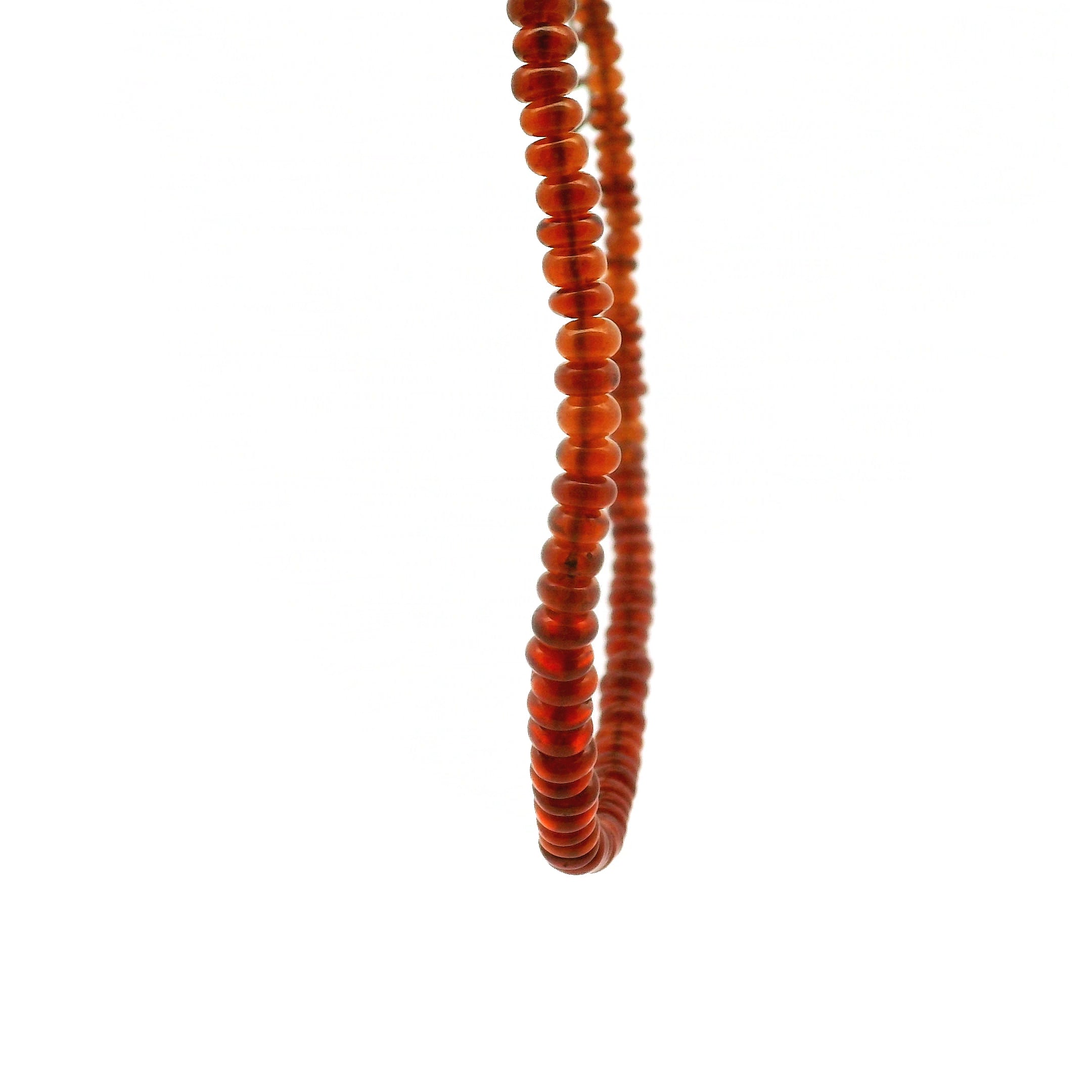 Hessonite Garnet Rondelle Necklace 925 Silver for Manifesting Success in your Career, Protection and Wealth