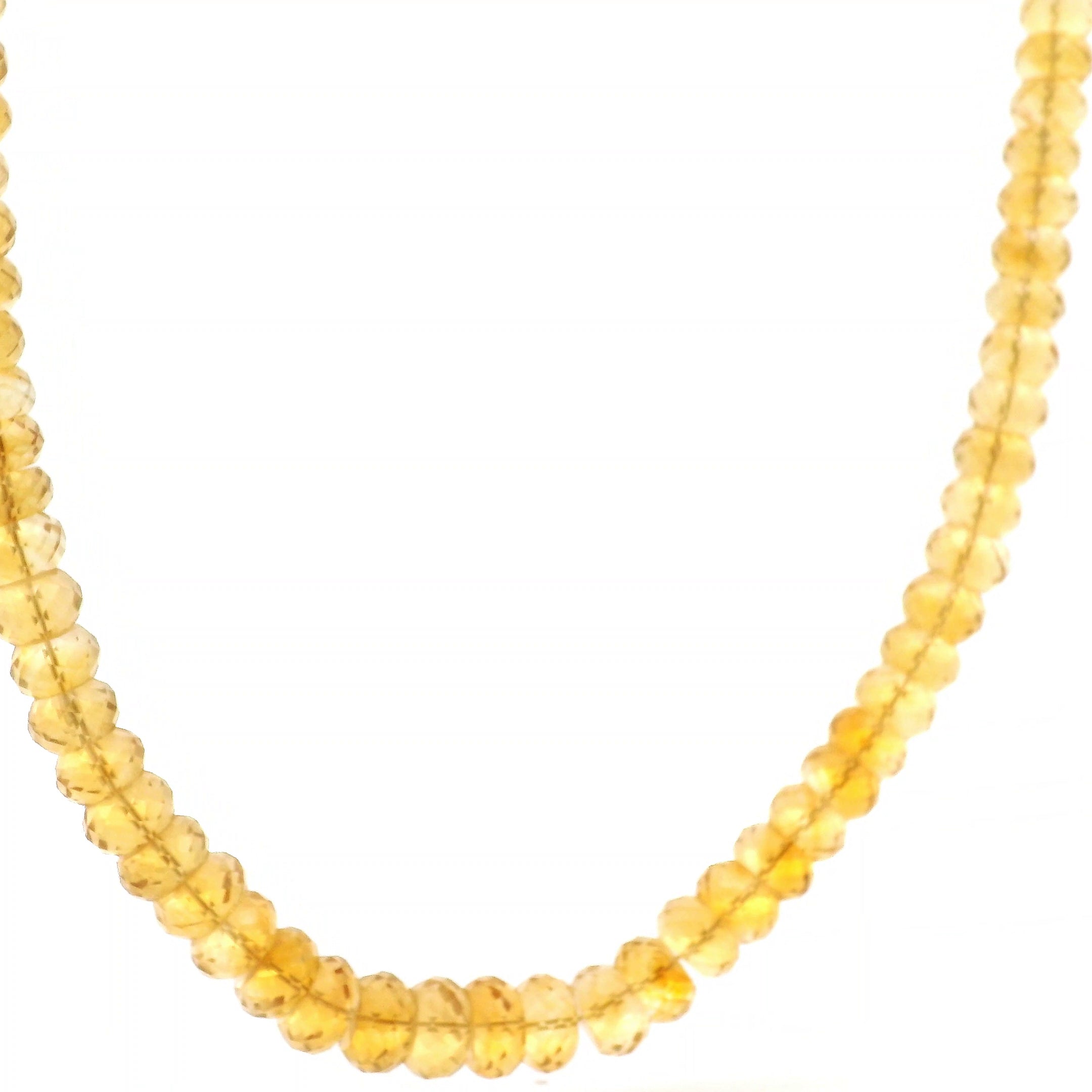 Citrine Faceted Rondelle Necklace 925 Silver for Manifesting Success, Abundance, Joy and Wealth