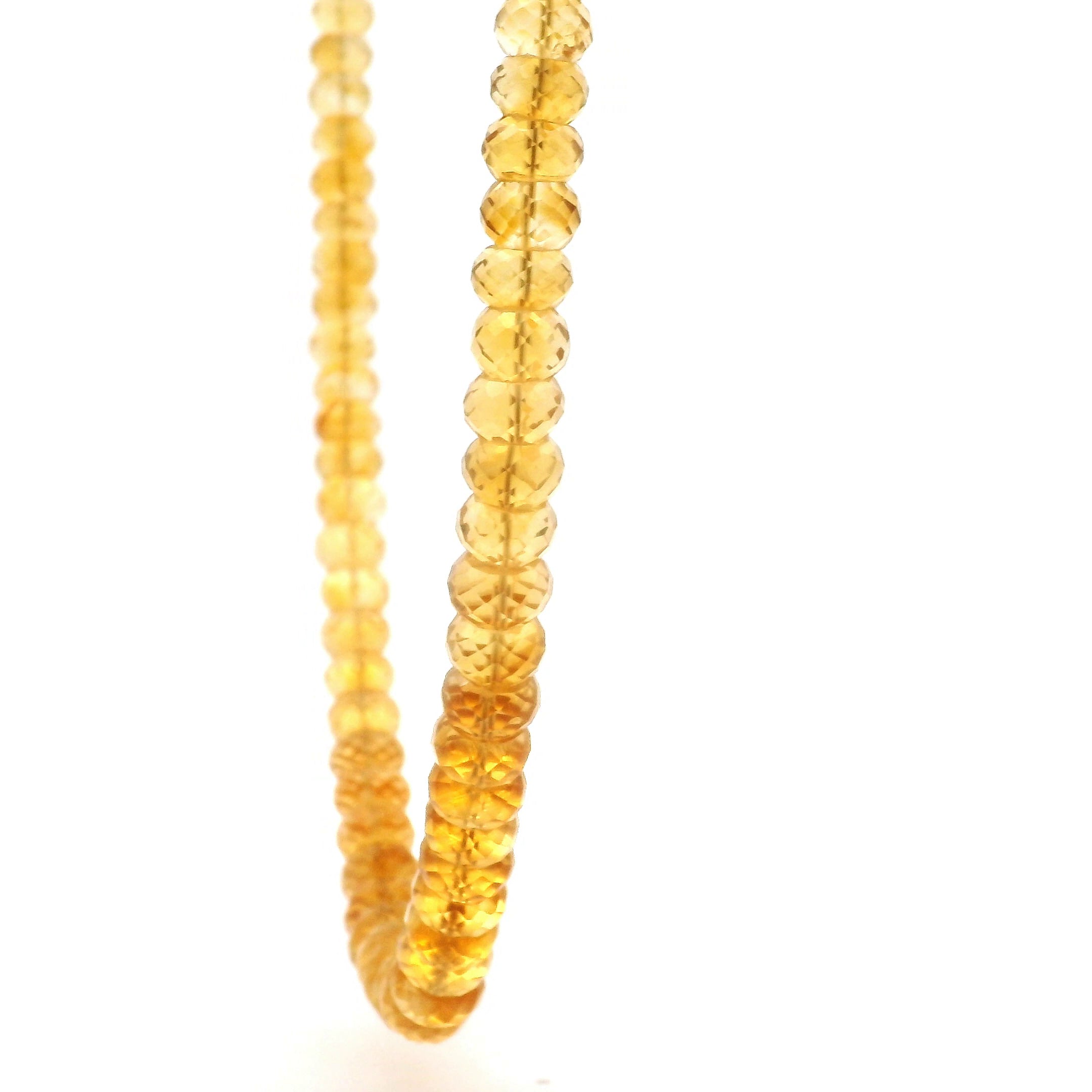 Citrine Faceted Rondelle Necklace 925 Silver for Manifesting Success, Abundance, Joy and Wealth