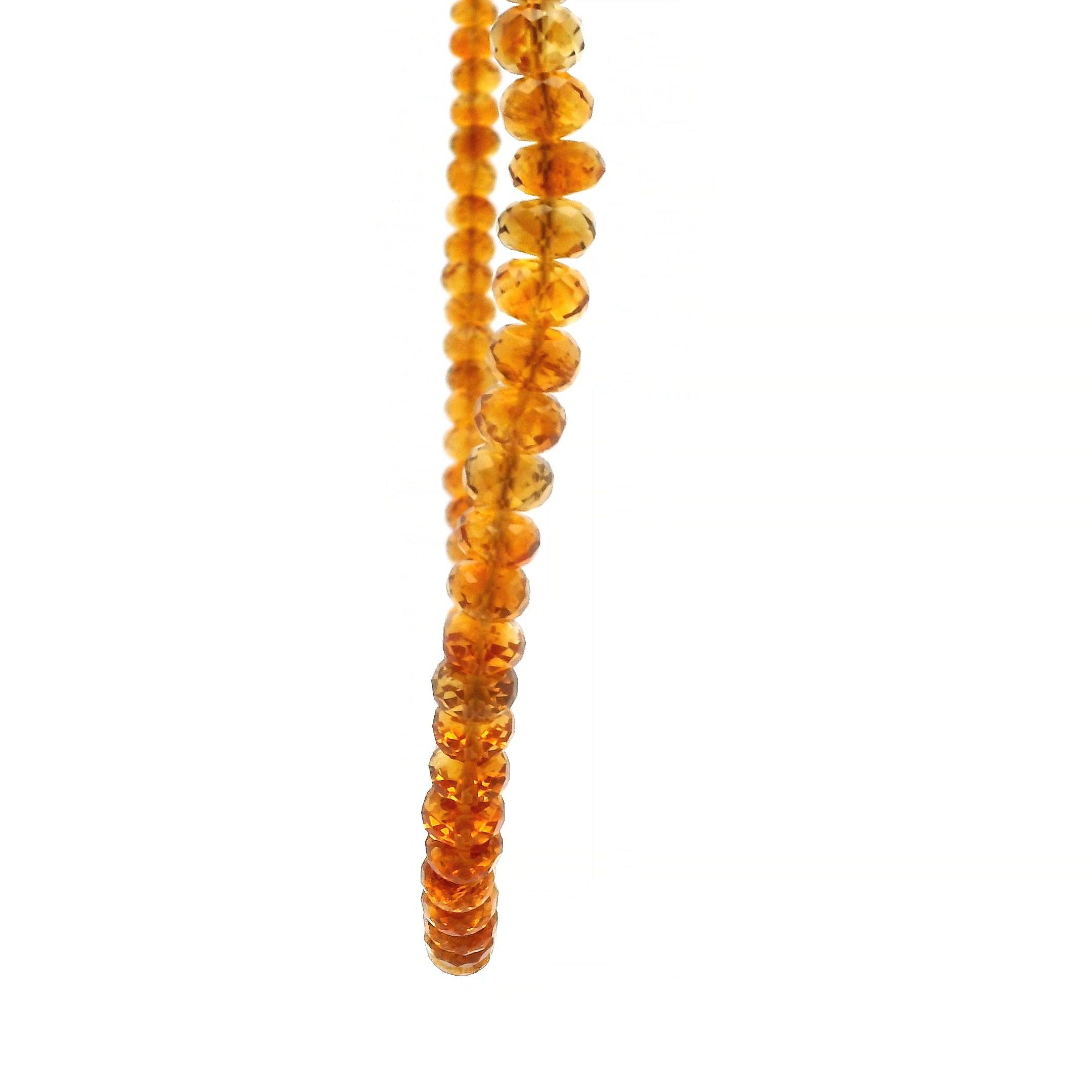 Citrine Faceted Rondelle Necklace 925 Silver for Manifesting Success, Abundance, Joy and Wealth