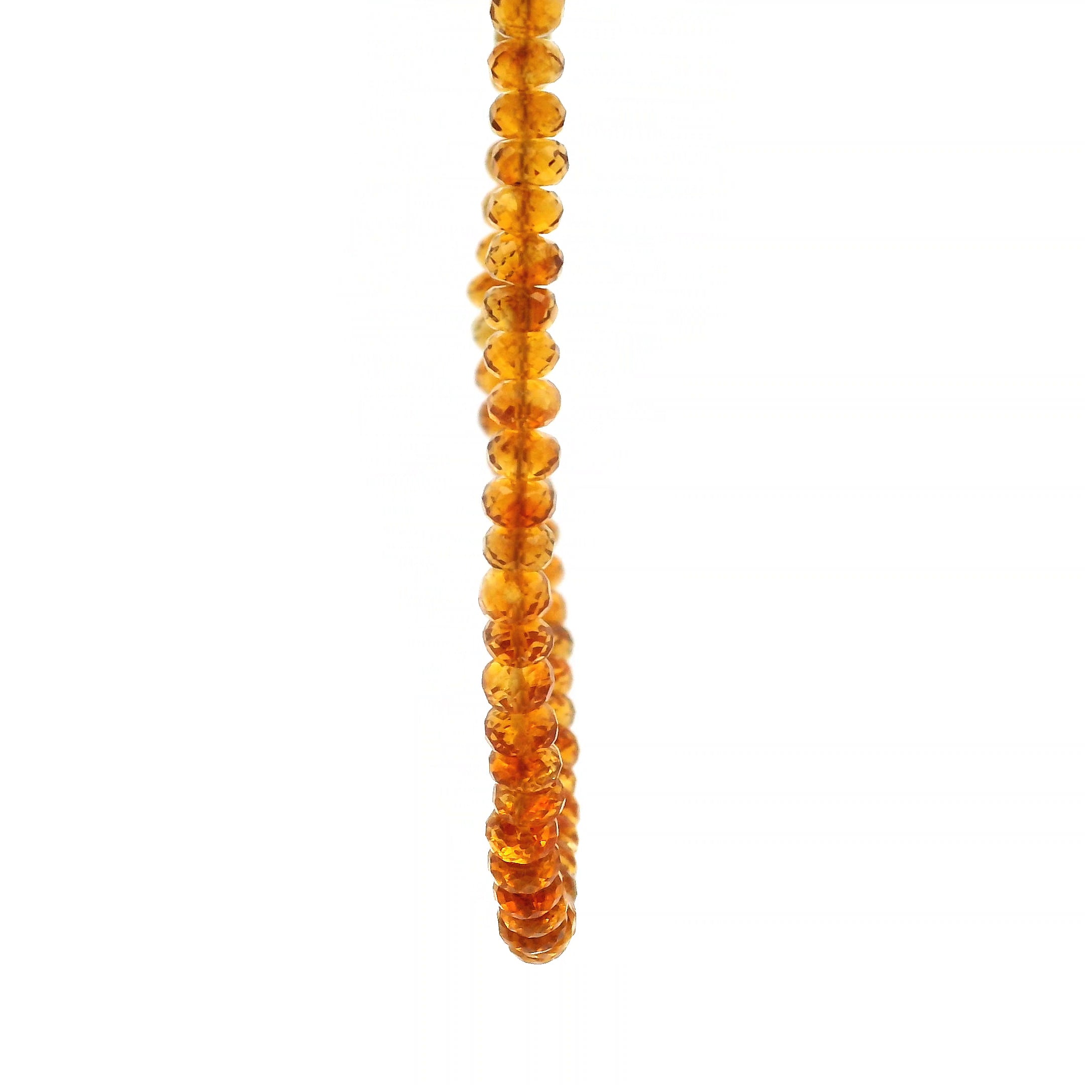 Citrine Faceted Rondelle Necklace 925 Silver for Manifesting Success, Abundance, Joy and Wealth