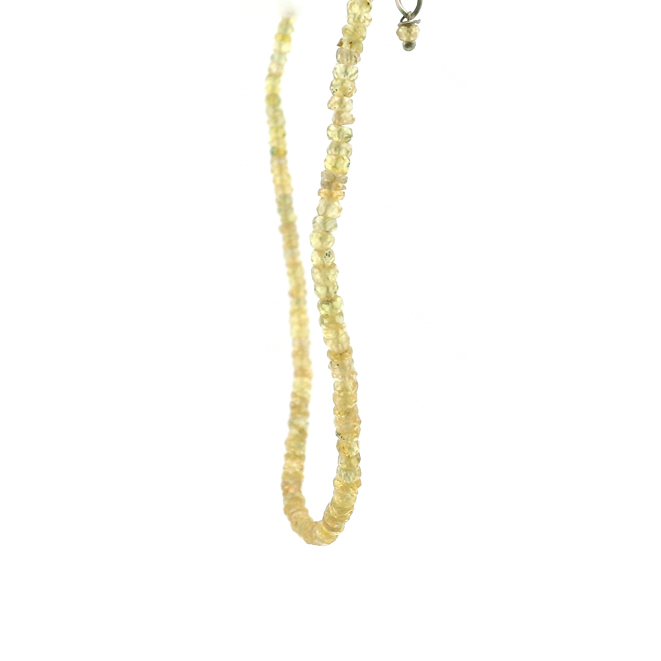 Yellow Sapphire Micro Faceted Necklace 925 Silver for Good Luck and Confidence