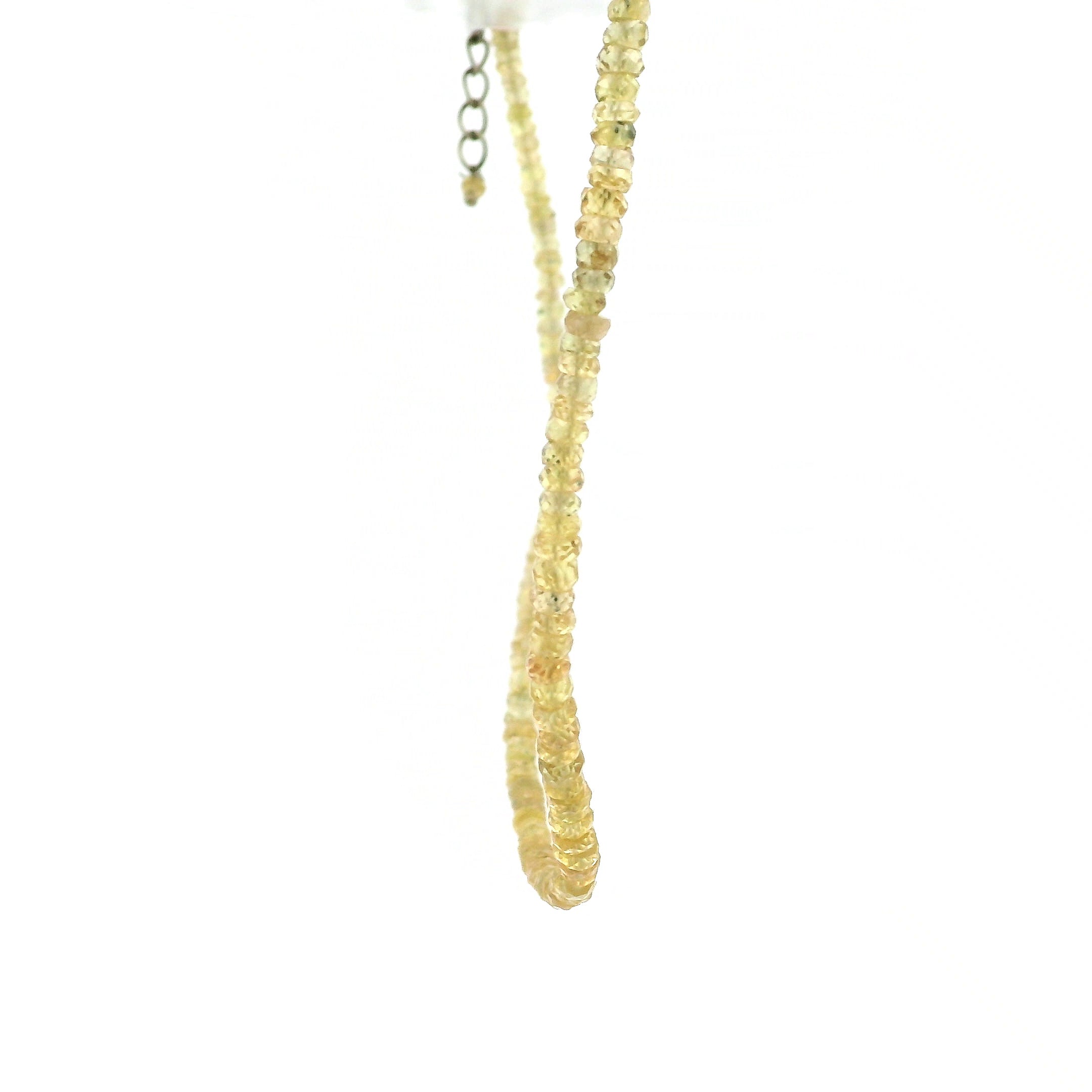 Yellow Sapphire Micro Faceted Necklace 925 Silver for Good Luck and Confidence