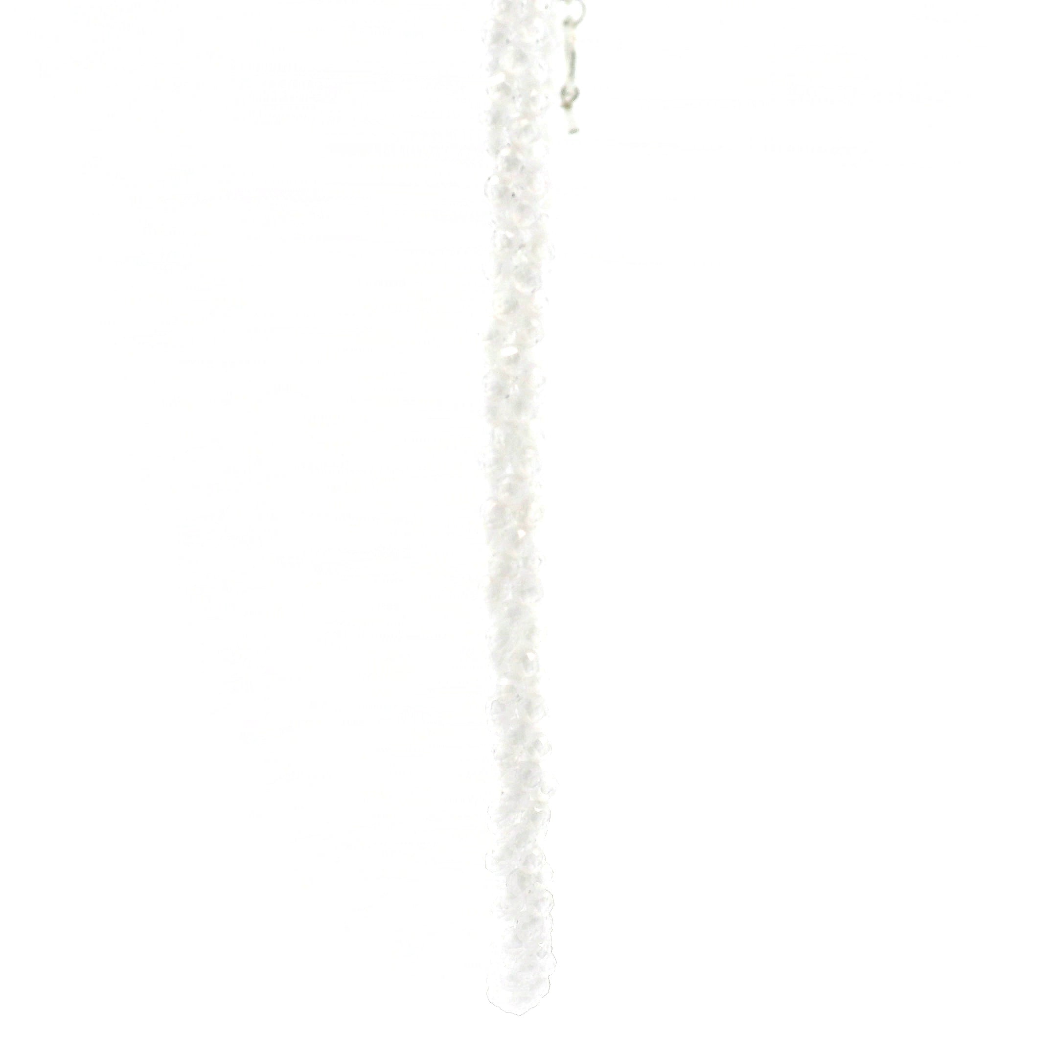 White Zircon Braided Micro Faceted Necklace 925 Silver for Transformation and Manifestation