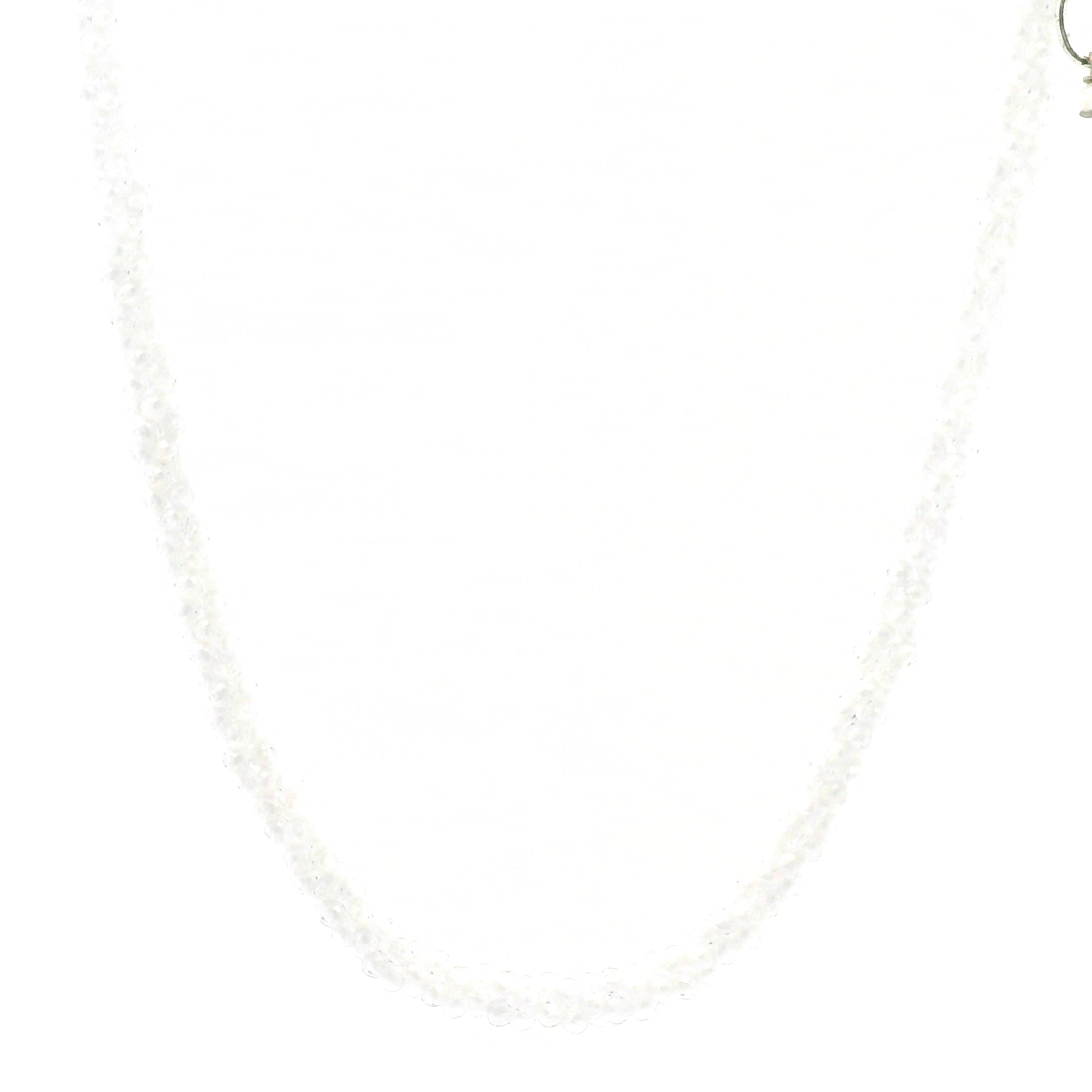White Zircon Braided Micro Faceted Necklace 925 Silver for Transformation and Manifestation