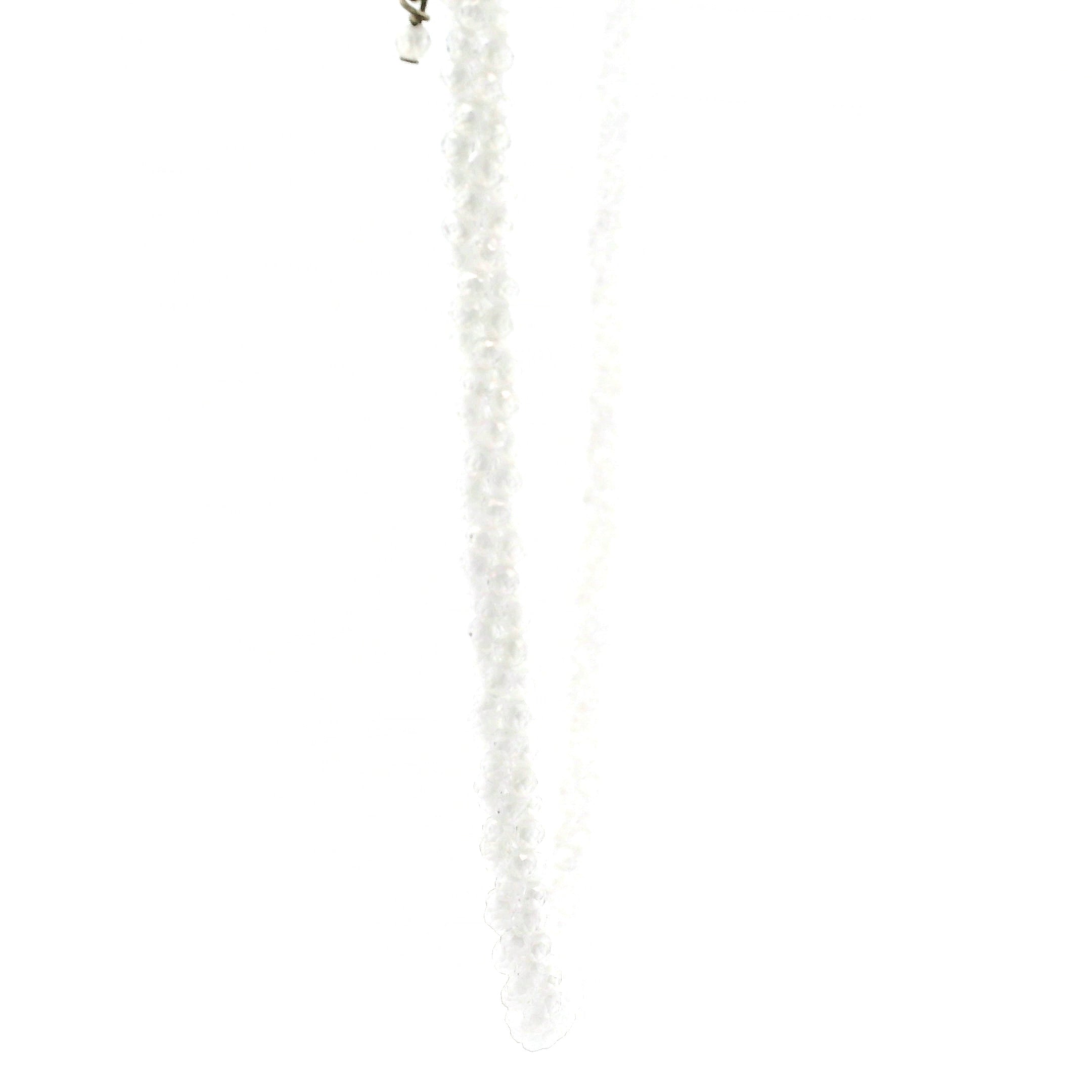 White Zircon Braided Micro Faceted Necklace 925 Silver for Transformation and Manifestation