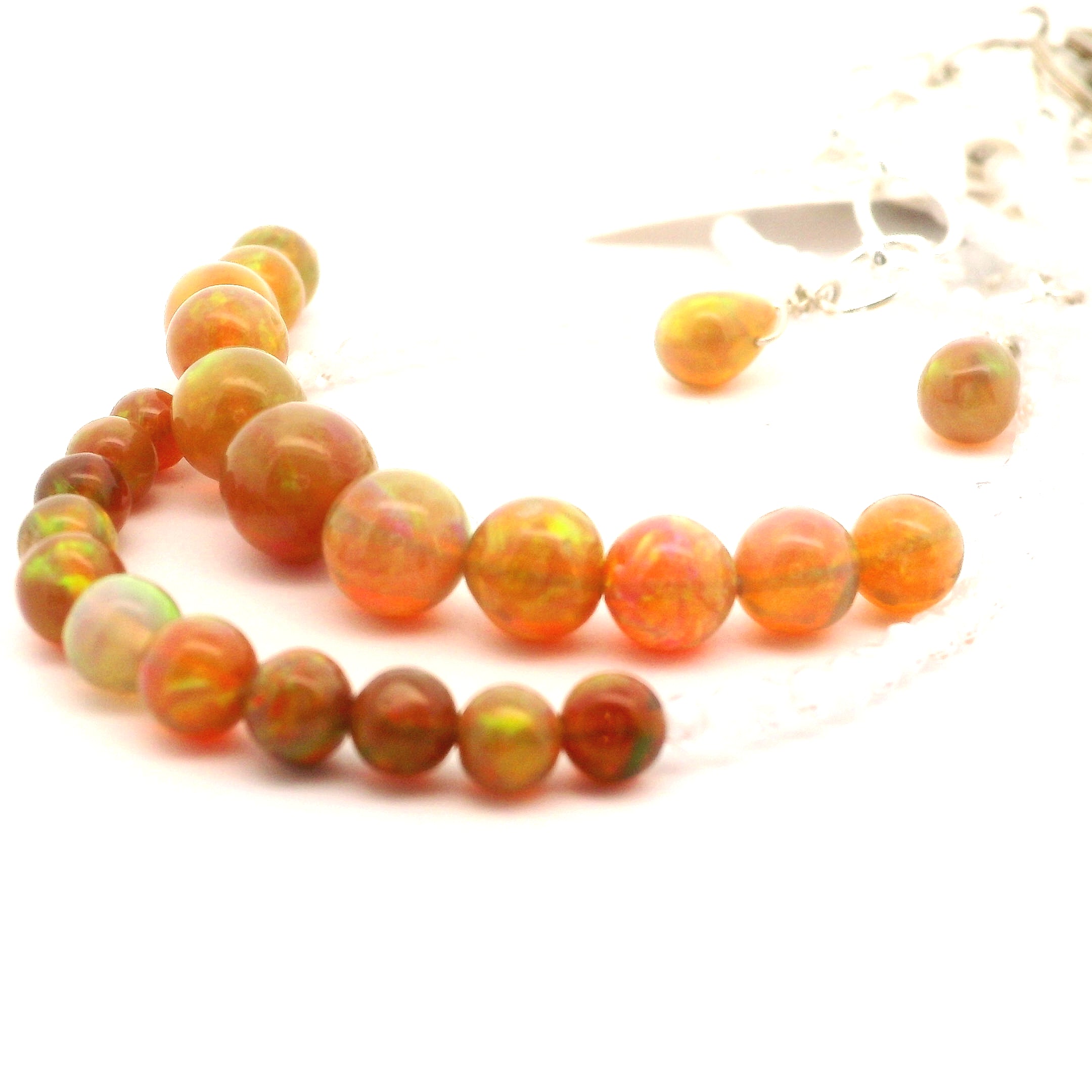 Chocolate Opal & White Zircon Micro Faceted Necklace 925 Silver for Transformation and Creativity